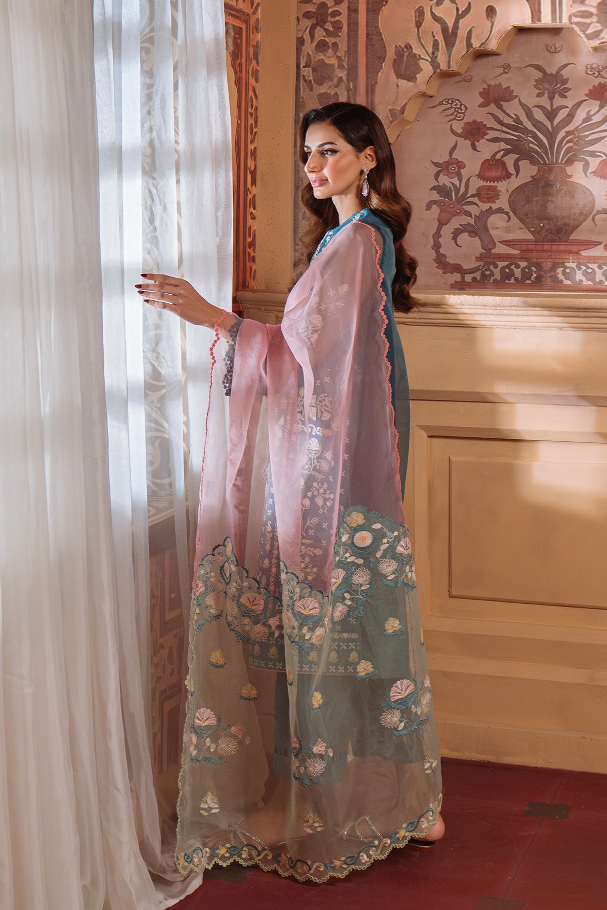 Sahar | Festive Edit Ready to Wear | Serene Teal - RTW - Official Sahar stockist in UK - Sakeena London