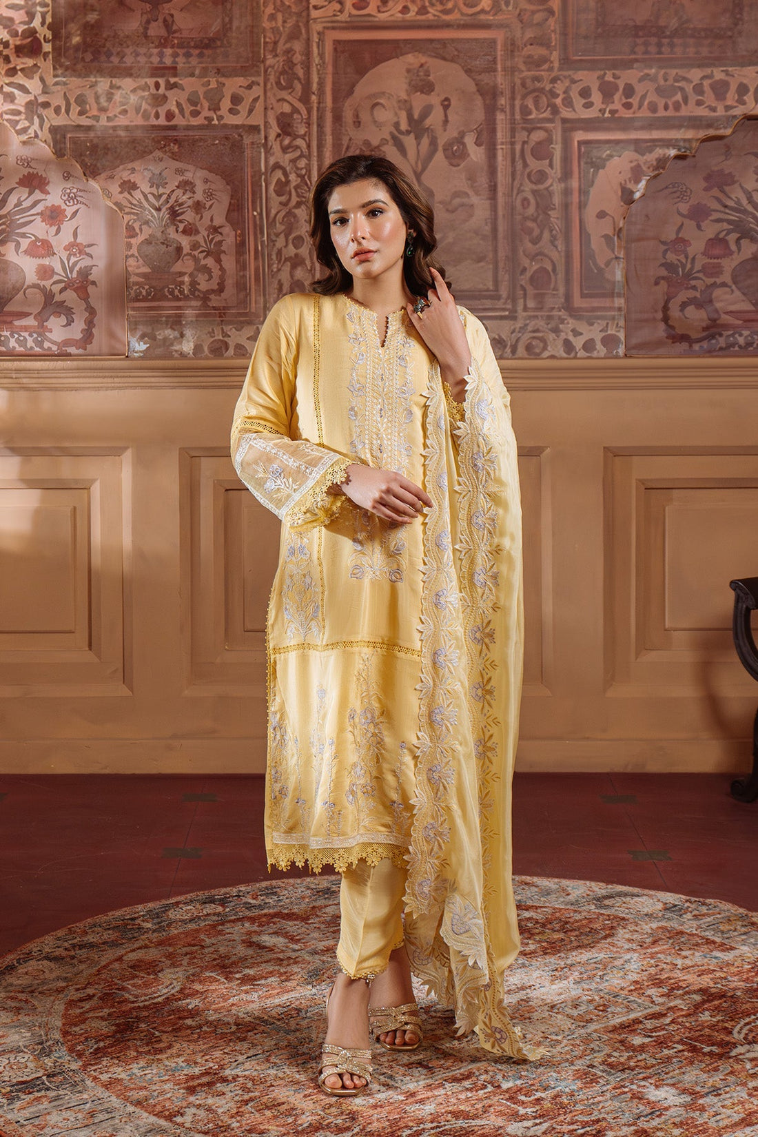 Sahar | Festive Edit Ready to Wear | Pale Primrose - RTW - Official Sahar stockist in UK - Sakeena London