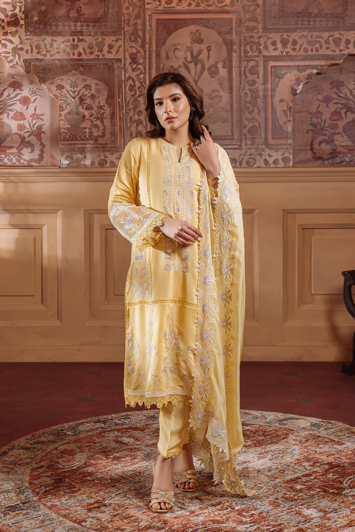 Sahar | Festive Edit Ready to Wear | Pale Primrose - RTW - Official Sahar stockist in UK - Sakeena London