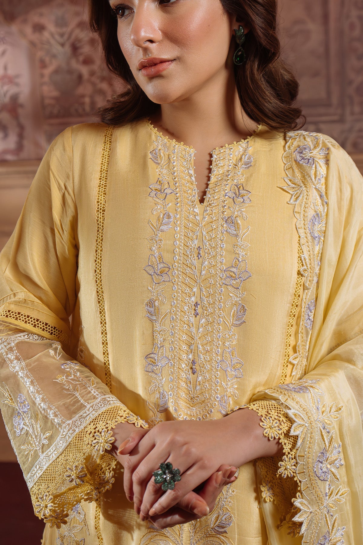 Sahar | Festive Edit Ready to Wear | Pale Primrose - RTW - Official Sahar stockist in UK - Sakeena London
