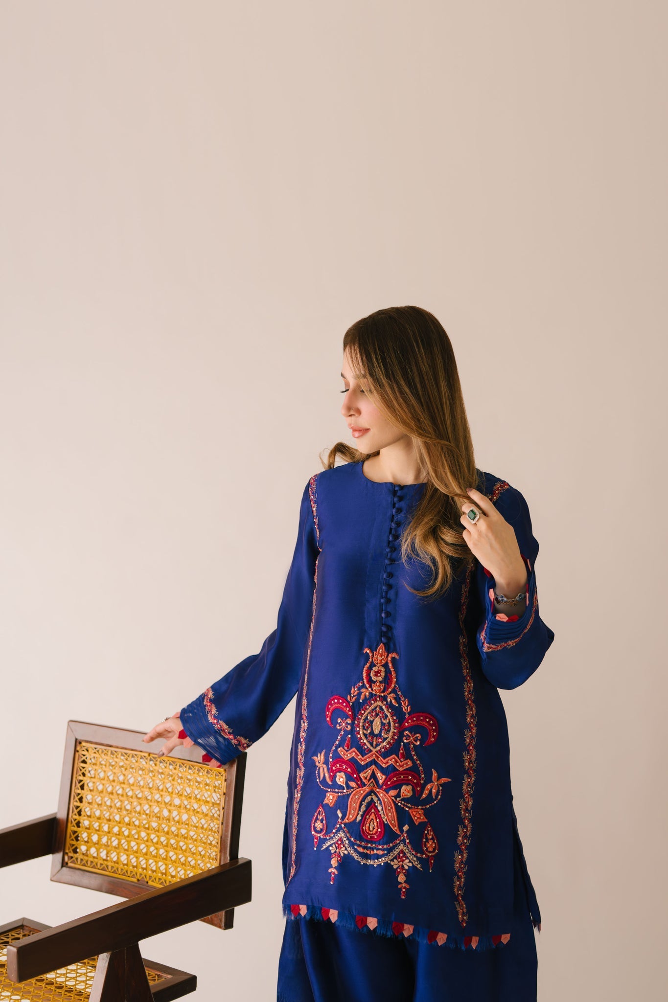 Sammy K | Aadat Festive Edition | Blue Bell Caftan - Official Sammy K stockist in UK - Sakeena London
