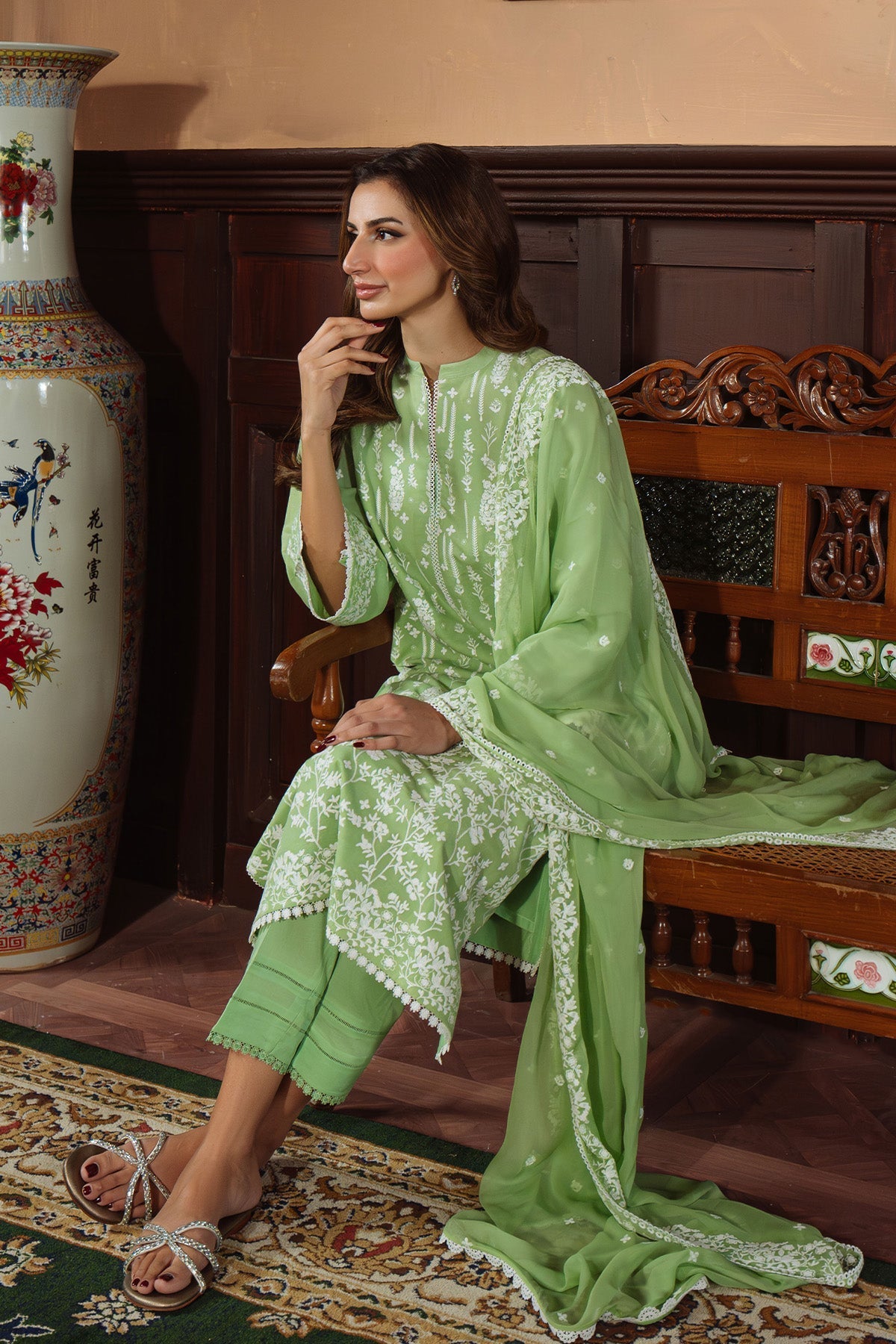 Sahar | Festive Edit Ready to Wear | Celadon Dream - RTW - Official Sahar stockist in UK - Sakeena London