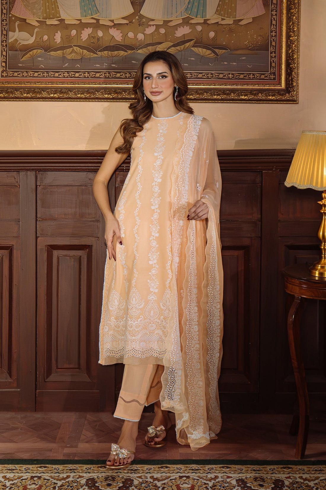 Sahar | Festive Edit Ready to Wear | Apricot Glow - RTW - Official Sahar stockist in UK - Sakeena London
