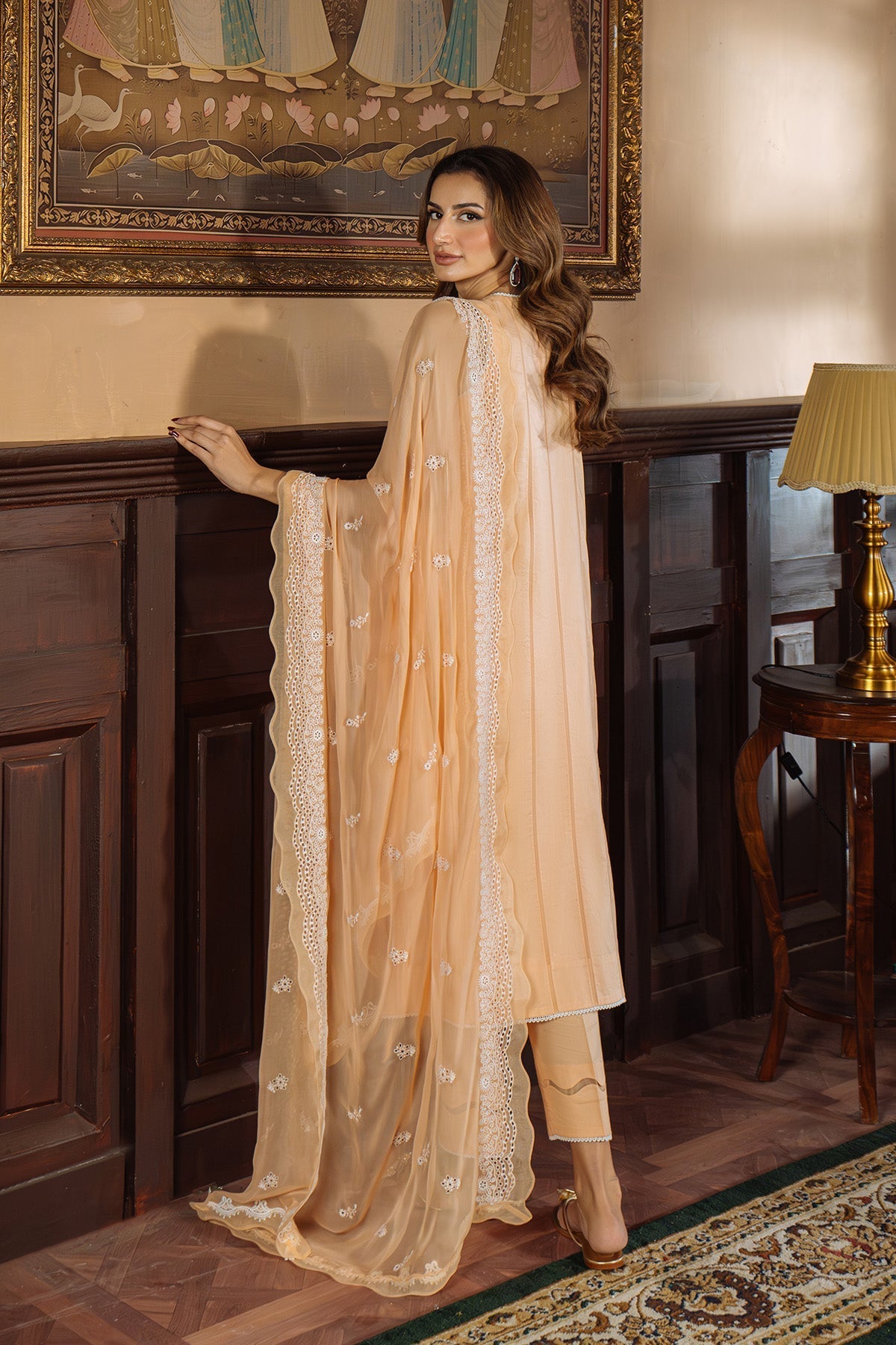 Sahar | Festive Edit Ready to Wear | Apricot Glow - RTW - Official Sahar stockist in UK - Sakeena London