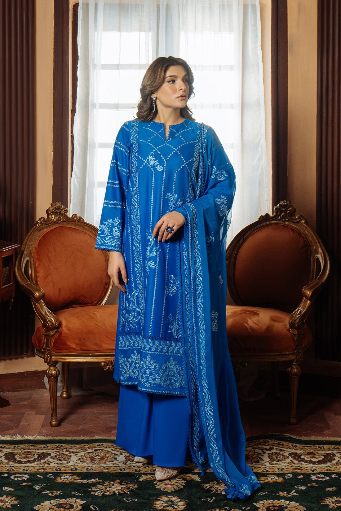 Sahar | Festive Edit Ready to Wear | Moroccan Blue - RTW - Official Sahar stockist in UK - Sakeena London