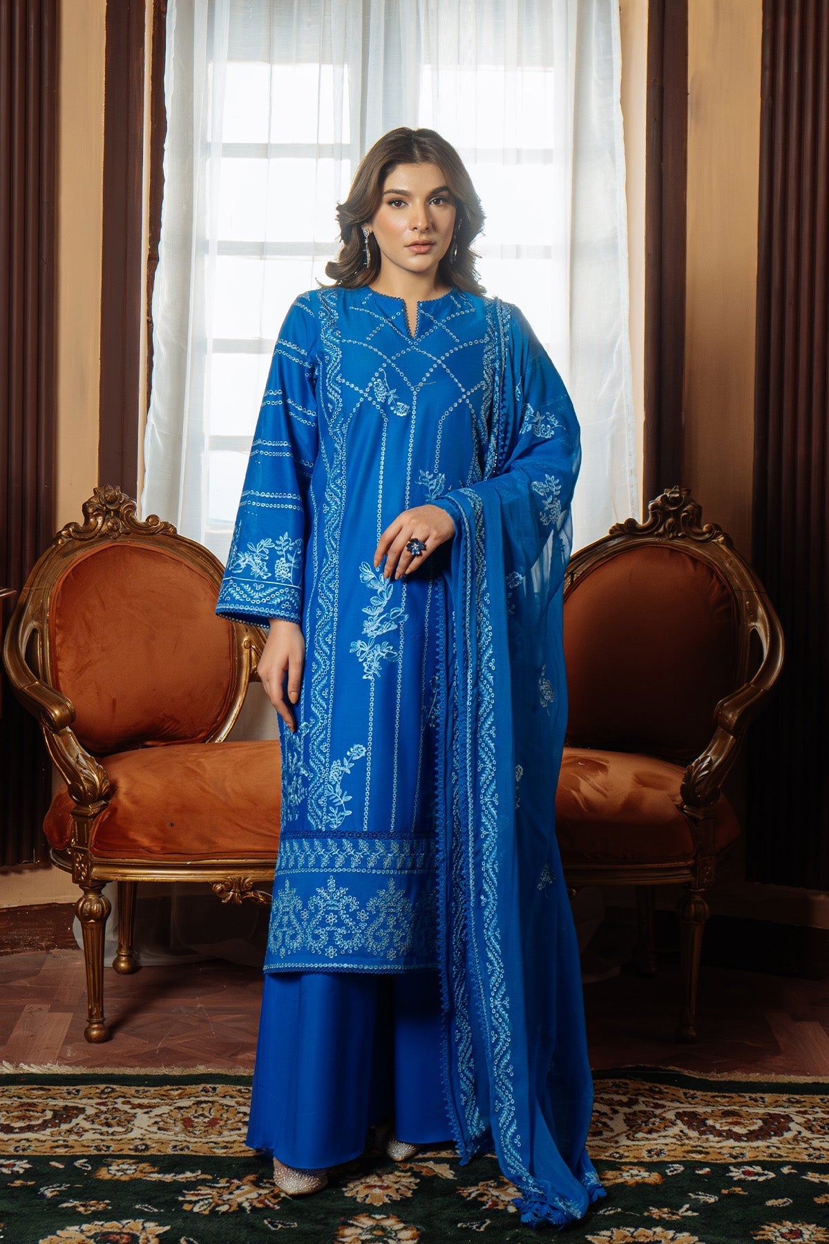 Sahar | Festive Edit Ready to Wear | Moroccan Blue - RTW - Official Sahar stockist in UK - Sakeena London