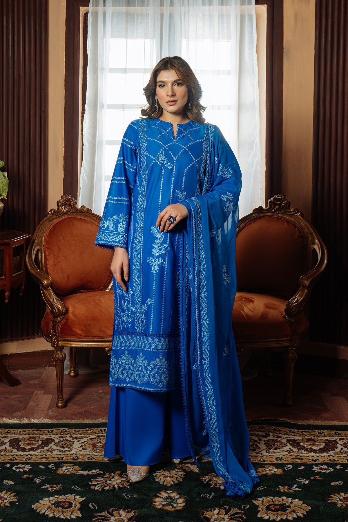 Sahar | Festive Edit Ready to Wear | Moroccan Blue - RTW - Official Sahar stockist in UK - Sakeena London