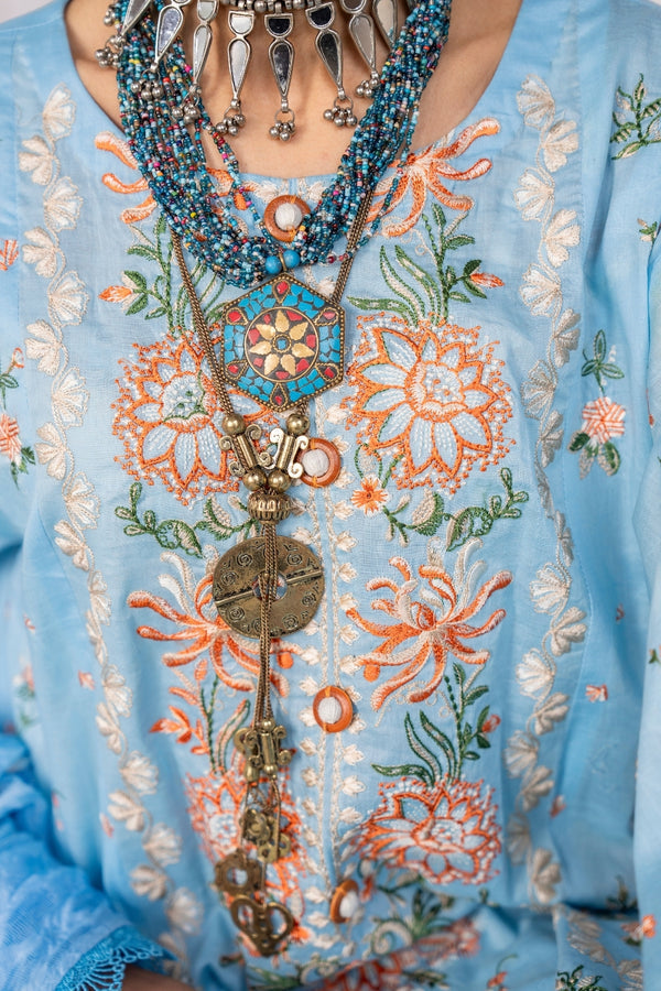 Ittehad | Hussan e Jahan Lawn | JACQUARD DUPATTA - Official Ittehad stockist in UK - Sakeena London