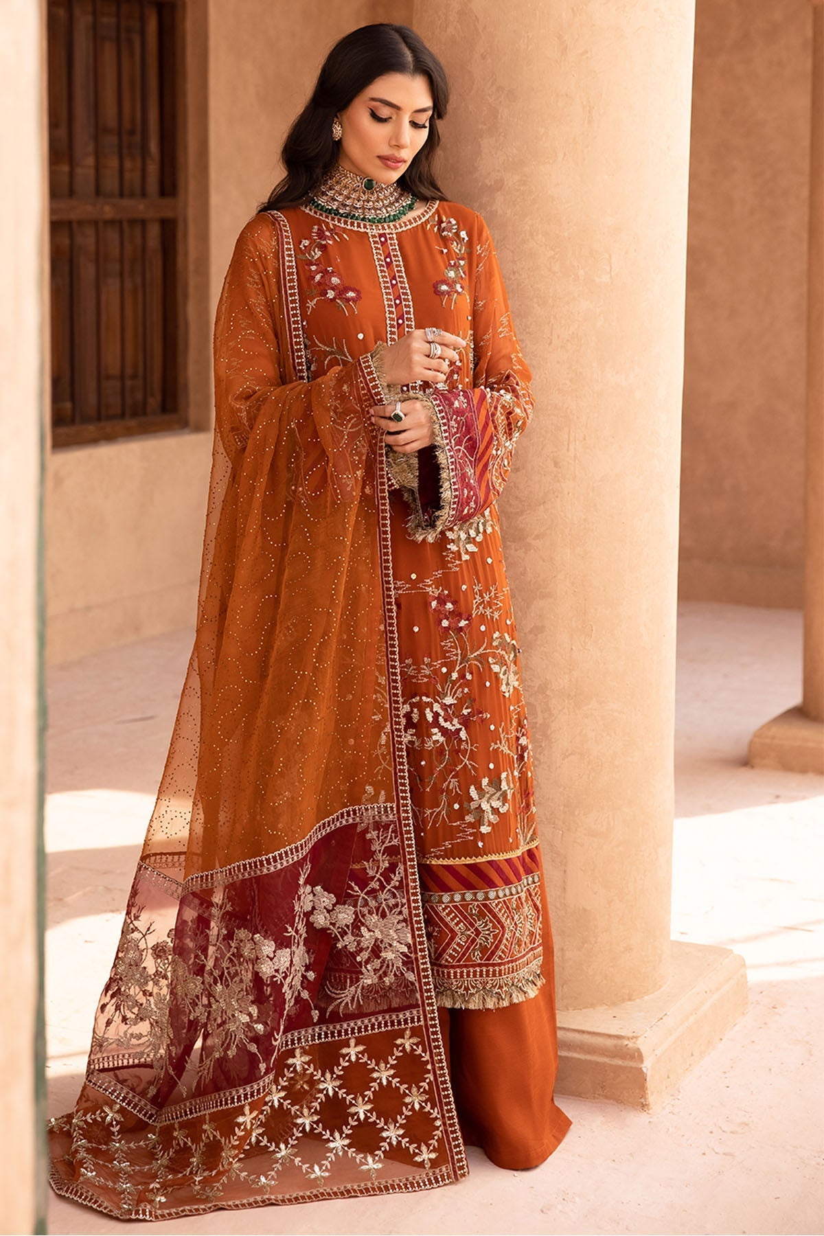 Nureh | Embroidered Luxury Chiffon | NEL-22 - Official Nureh stockist in UK - Sakeena London