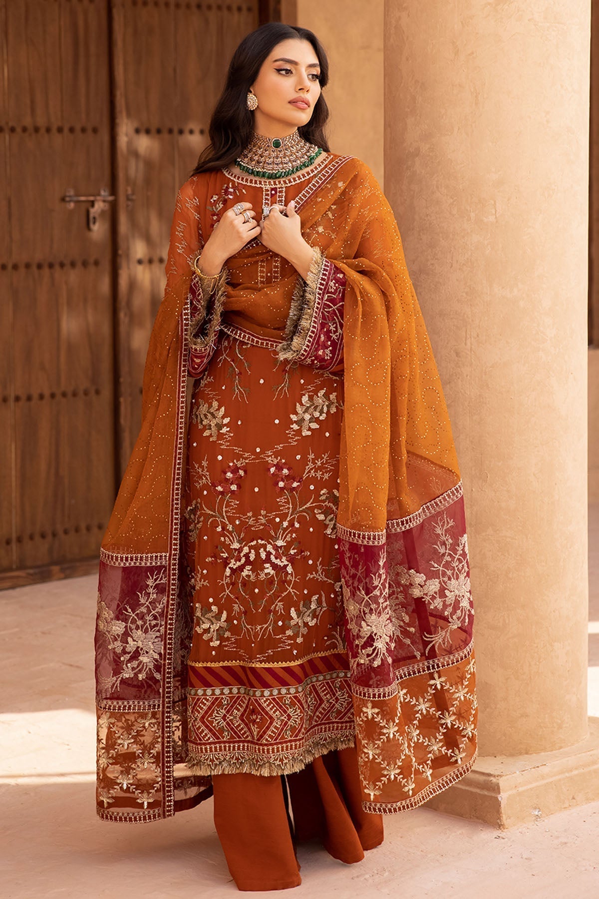 Nureh | Embroidered Luxury Chiffon | NEL-22 - Official Nureh stockist in UK - Sakeena London