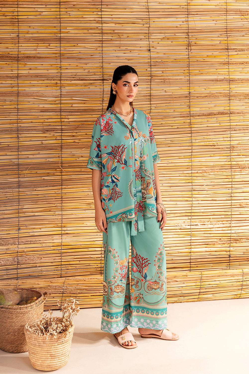Saira Rizwan | Silk Coords 25 | COASTAL CHARM - SRSP-25-01 - Official Saira Rizwan stockist in UK - Sakeena London