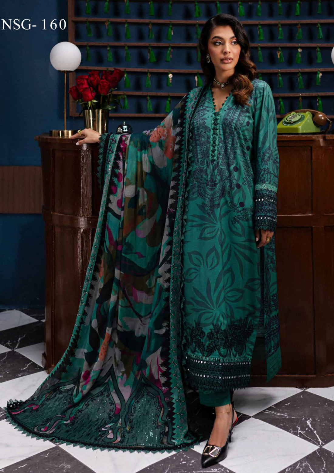 Nureh | Gardenia Lawn | NSG -160 - Official Nureh stockist in UK - Sakeena London