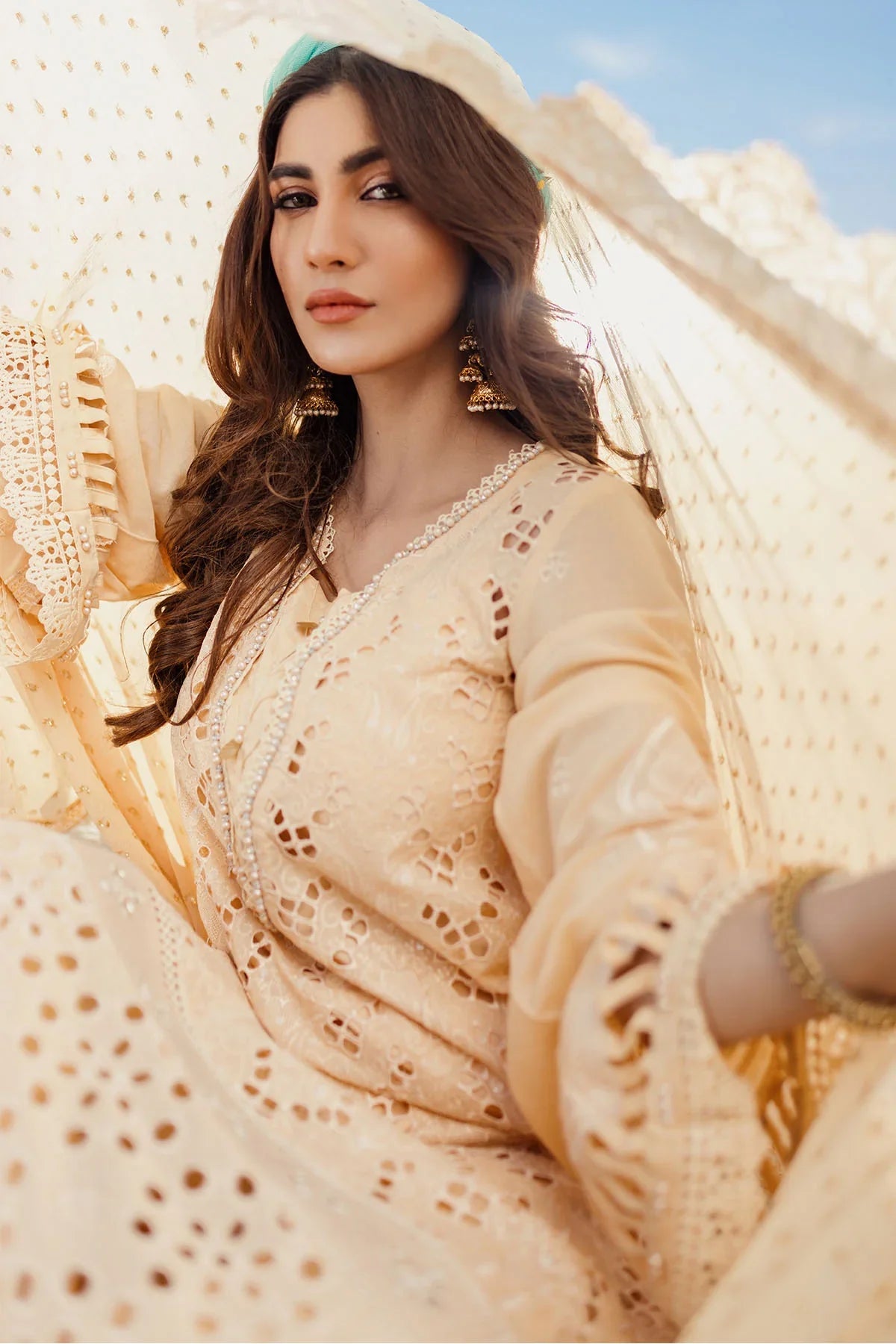 Nureh | Sehra Swiss Voil Lawn | FEROCE - NE-74 - Official Nureh stockist in UK - Sakeena London