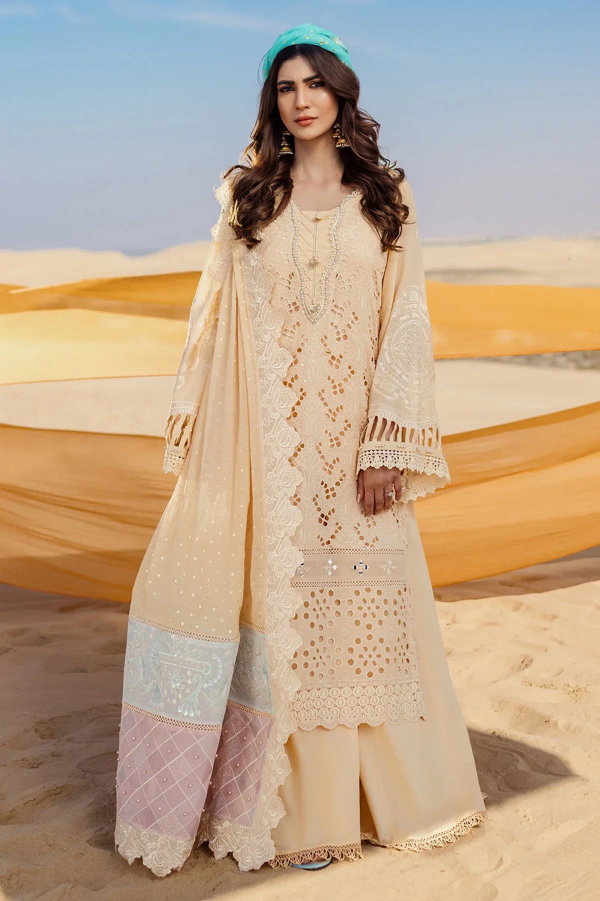 Nureh | Sehra Swiss Voil Lawn | FEROCE - NE-74 - Official Nureh stockist in UK - Sakeena London