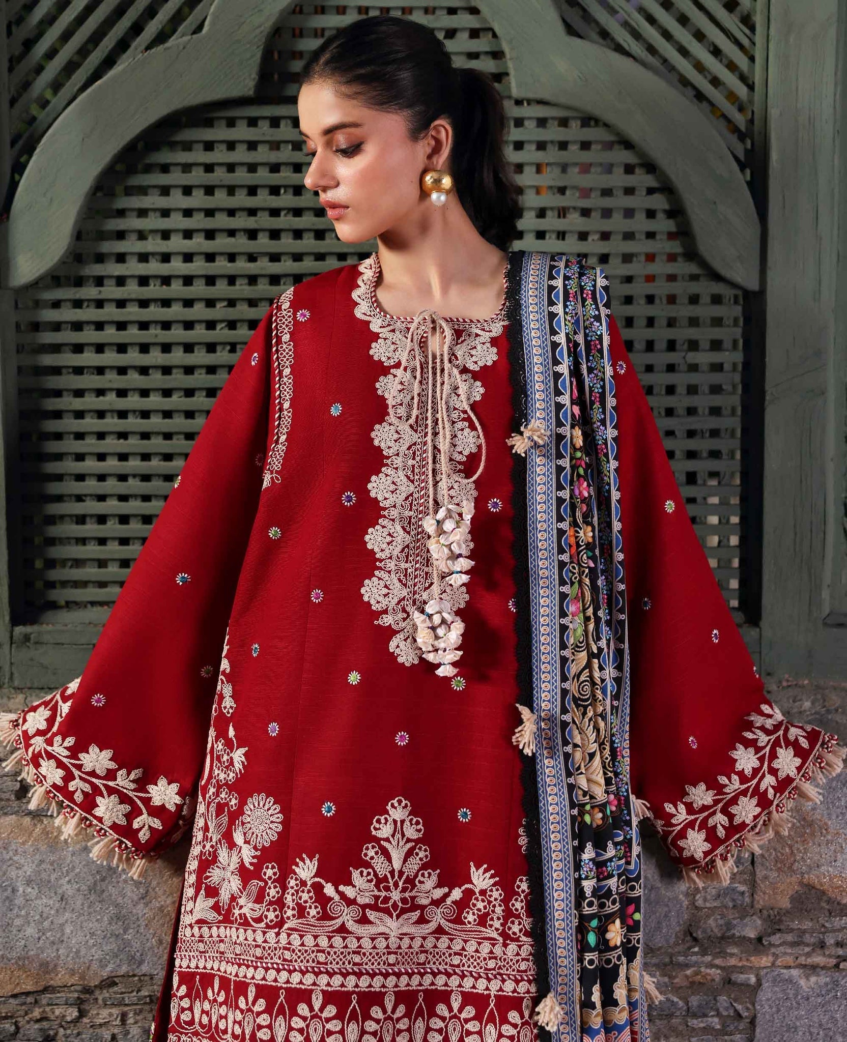 Republic Womenswear | Amaris Luxury Shawl 25 | Orlena - Official Republic Womenswear stockist in UK - Sakeena London