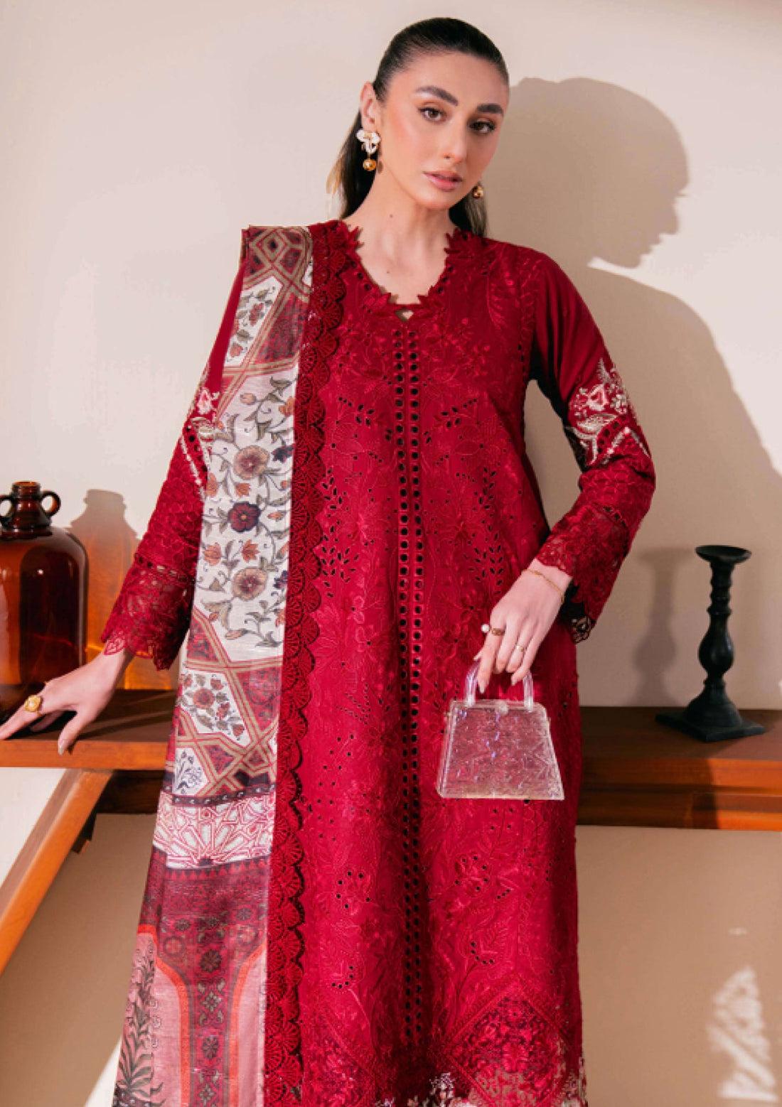 Lawn - Neeshay - Symphony - Luxury 25 - Scarlet