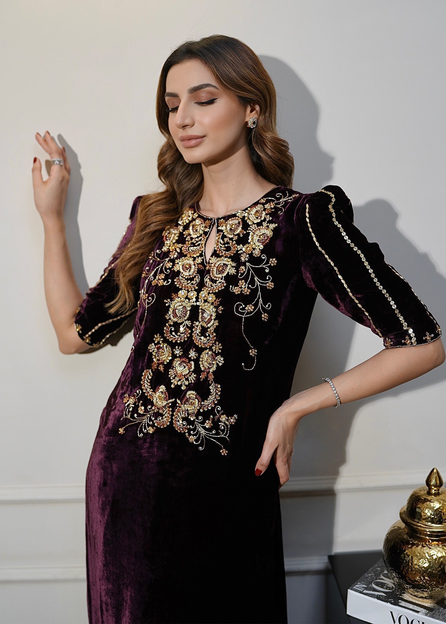 Mahum Asad | Voila Velvets | Jade - Official Mahum Asad stockist in UK - Sakeena London