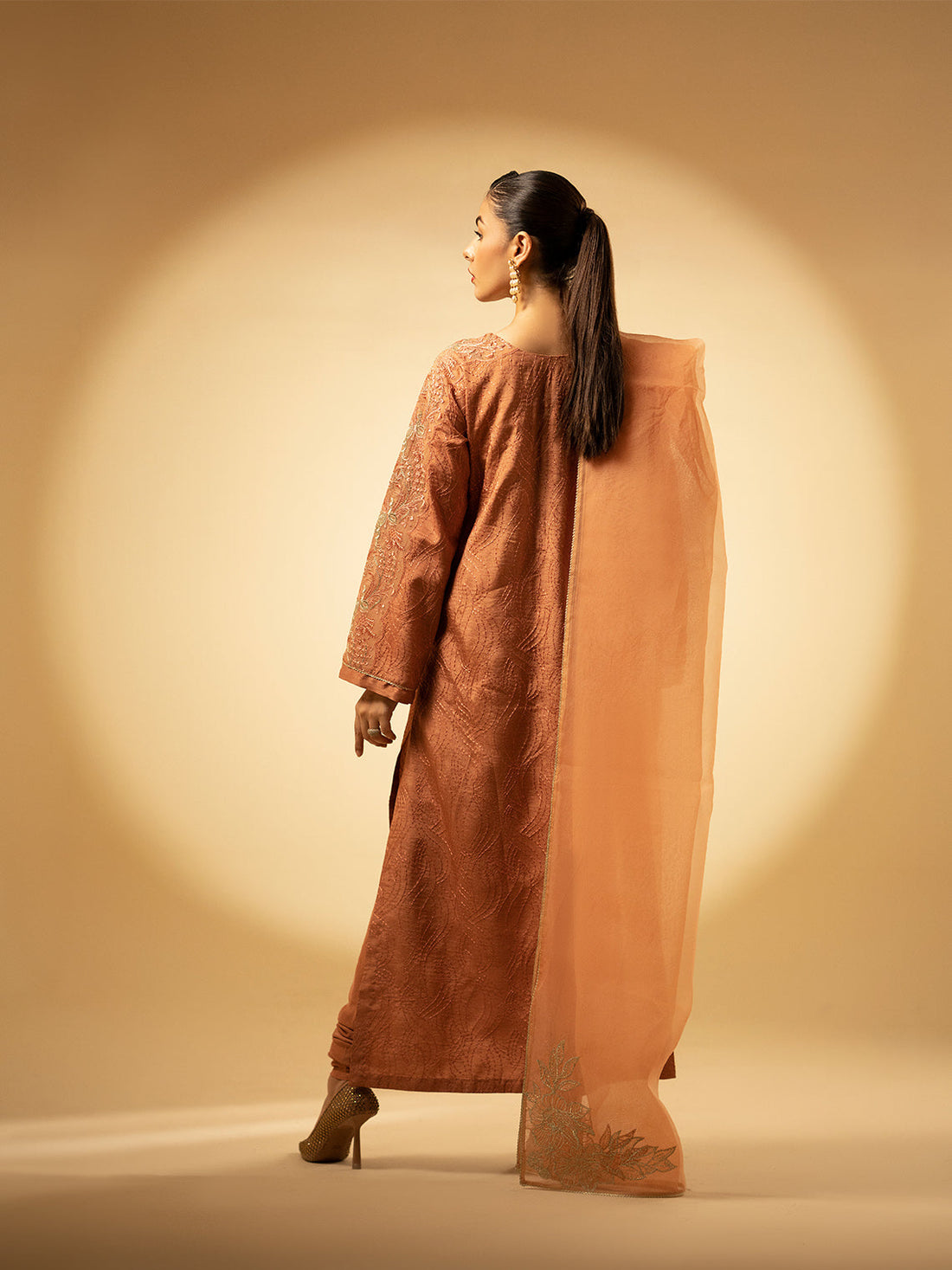 Fozia Khalid | Eid Edit 24 | Peach Hues - Official Fozia Khalid stockist in UK - Sakeena London
