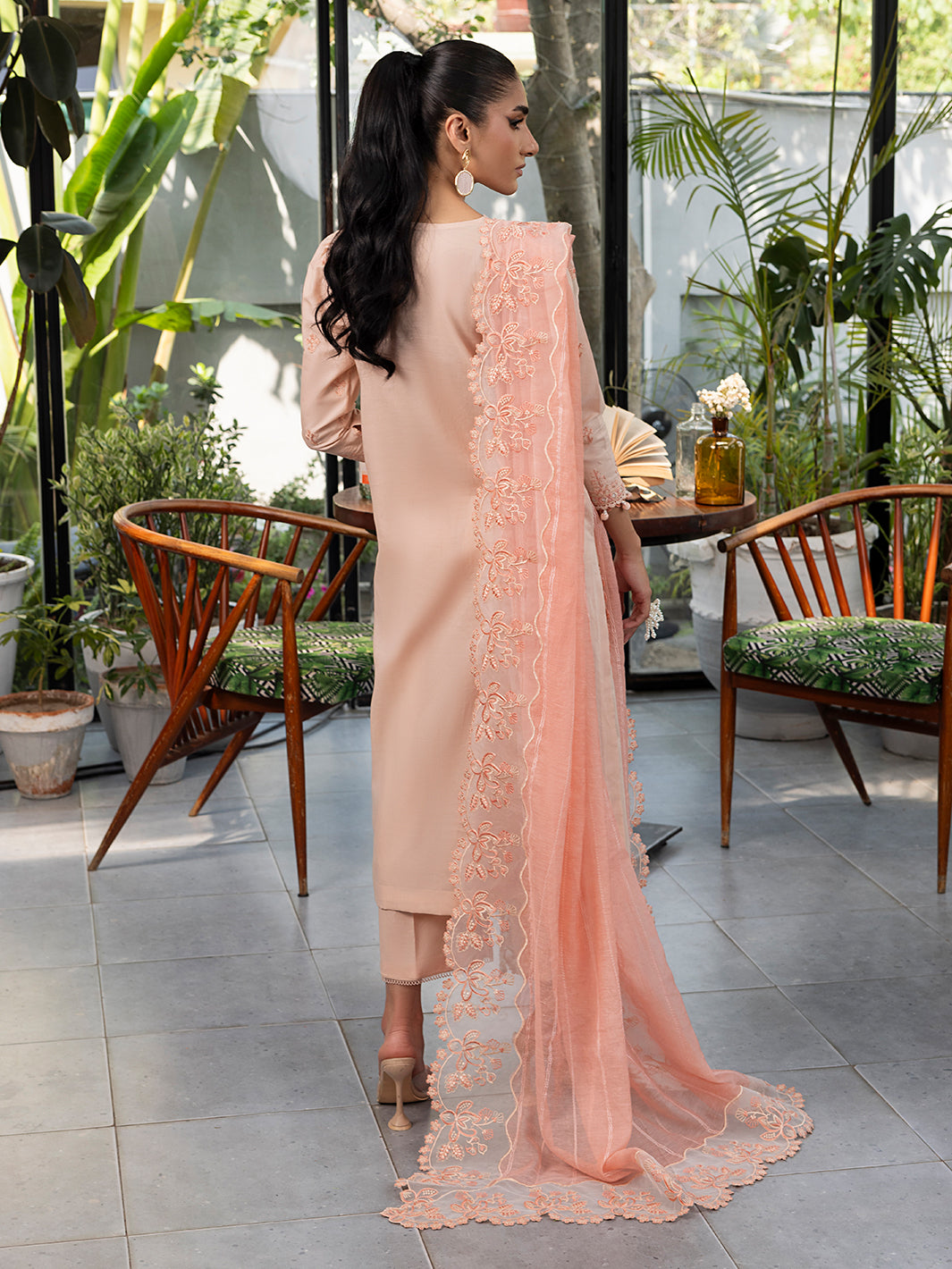 Izel | Meadow Muse Embroidered Lawn 25 | PEACHLIGHT - Official Izel stockist in UK - Sakeena London