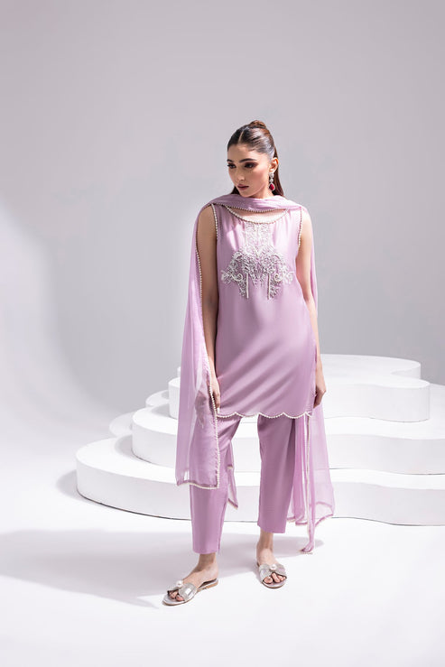 Amani | Aira Festive Wear | ZEEN Ã¢ÂÂ Hand Embellished Short Shirt with Slim Fit Shalwar & Chiffon Dupatta - Official Amani stockist in UK - Sakeena London