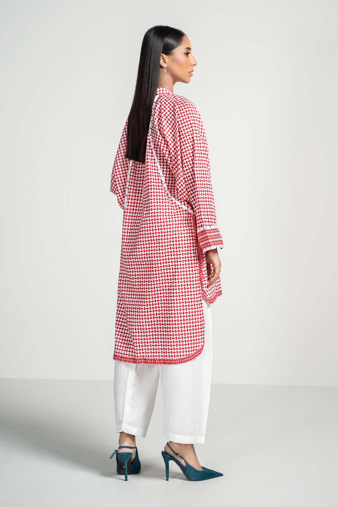 Maria B | Luxury Winter Pret 25 | PS-PF24-05-Red - Official Maria B stockist in UK - Sakeena London