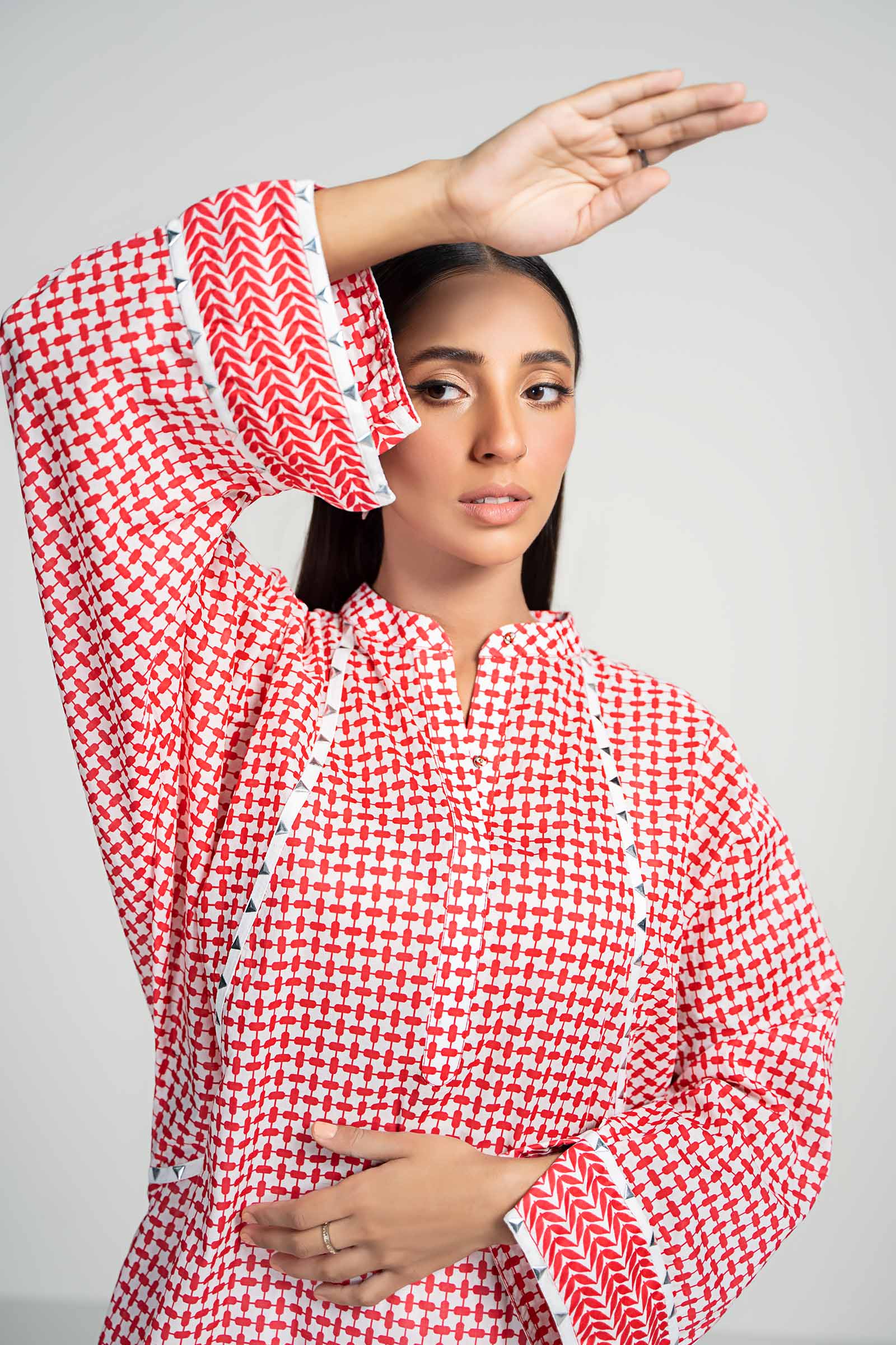 Maria B | Luxury Winter Pret 25 | PS-PF24-05-Red - Official Maria B stockist in UK - Sakeena London