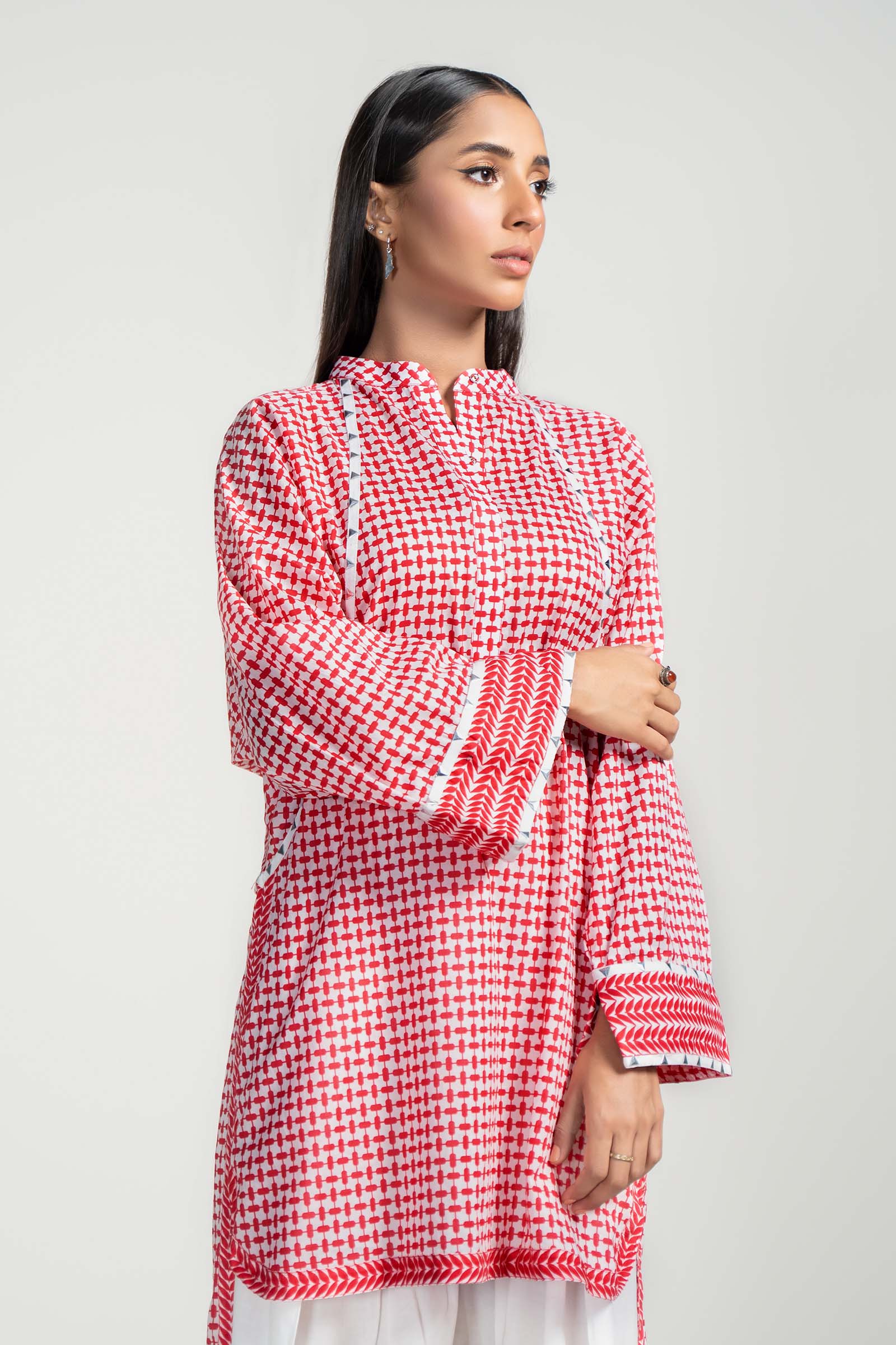 Maria B | Luxury Winter Pret 25 | PS-PF24-05-Red - Official Maria B stockist in UK - Sakeena London