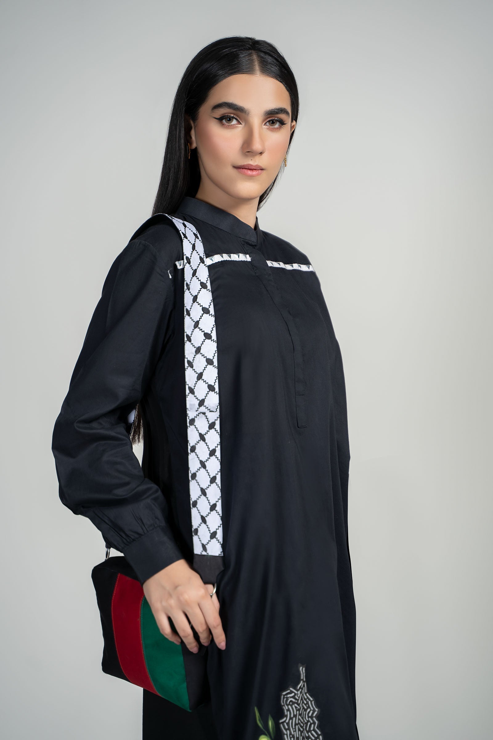 Maria B | Luxury Winter Pret 25 | PS-PF24-04-Black - Official Maria B stockist in UK - Sakeena London