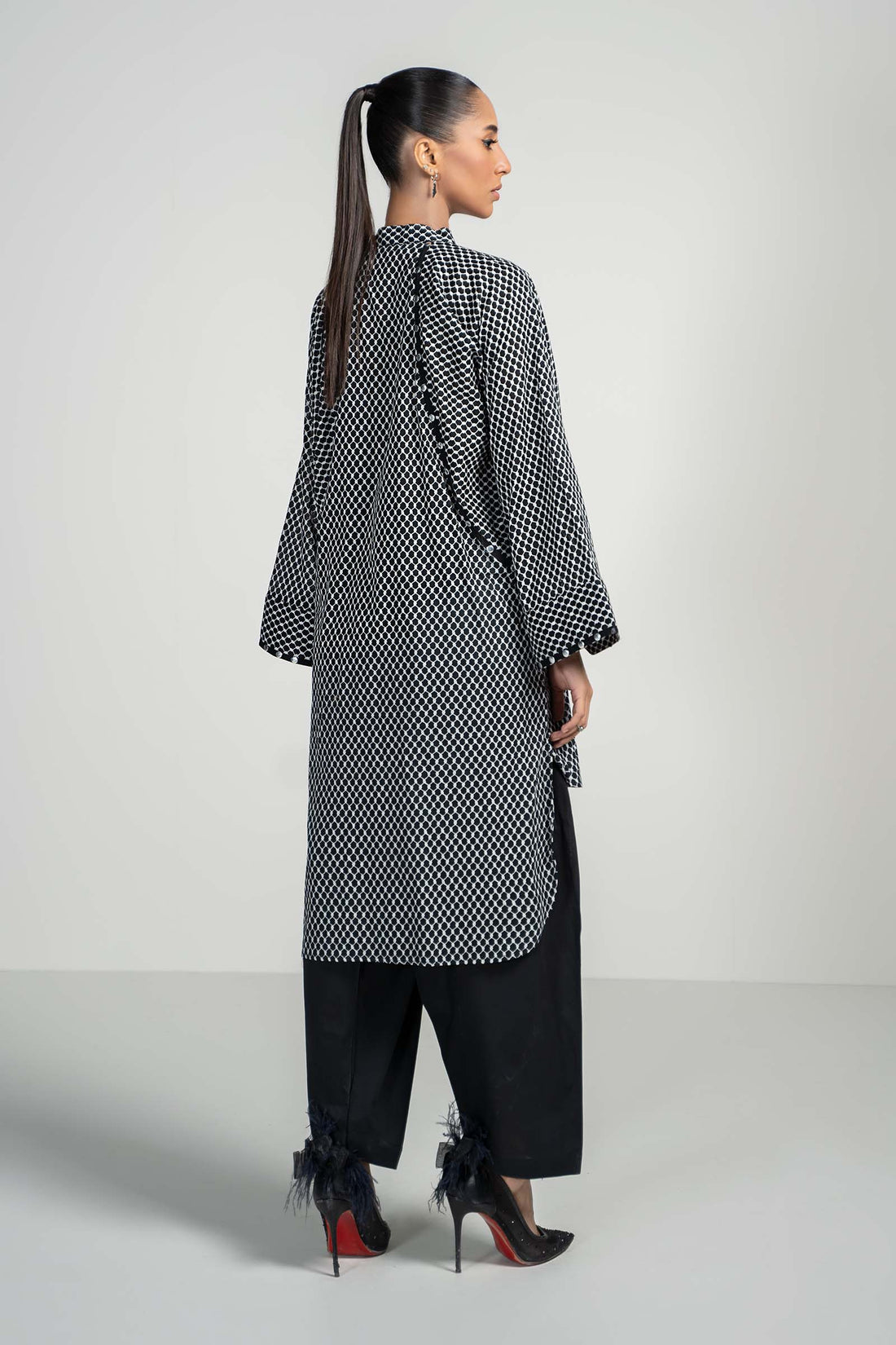 Maria B | Luxury Winter Pret 25 | PS-PF24-05-Black - Official Maria B stockist in UK - Sakeena London