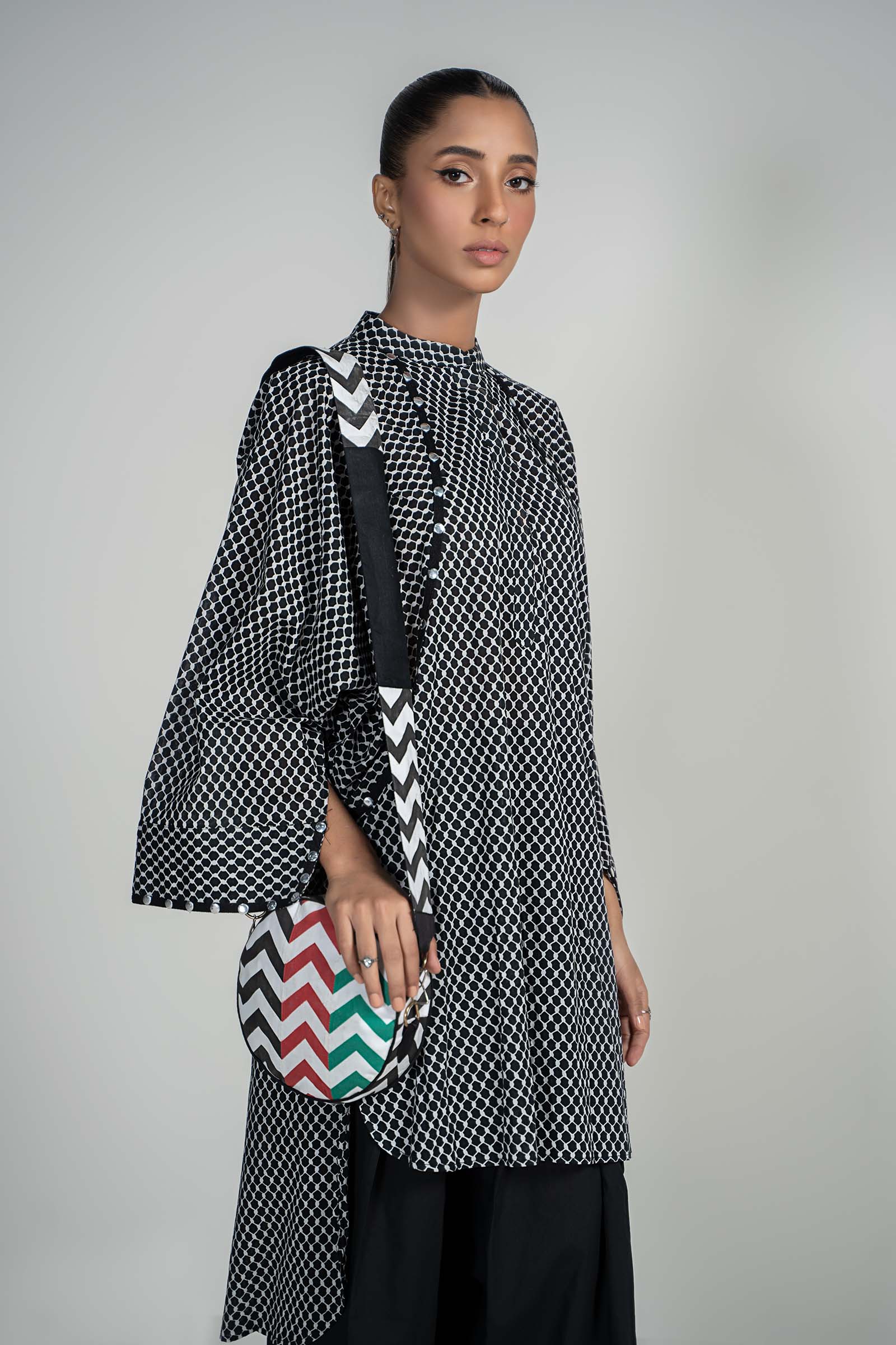 Maria B | Luxury Winter Pret 25 | PS-PF24-05-Black - Official Maria B stockist in UK - Sakeena London