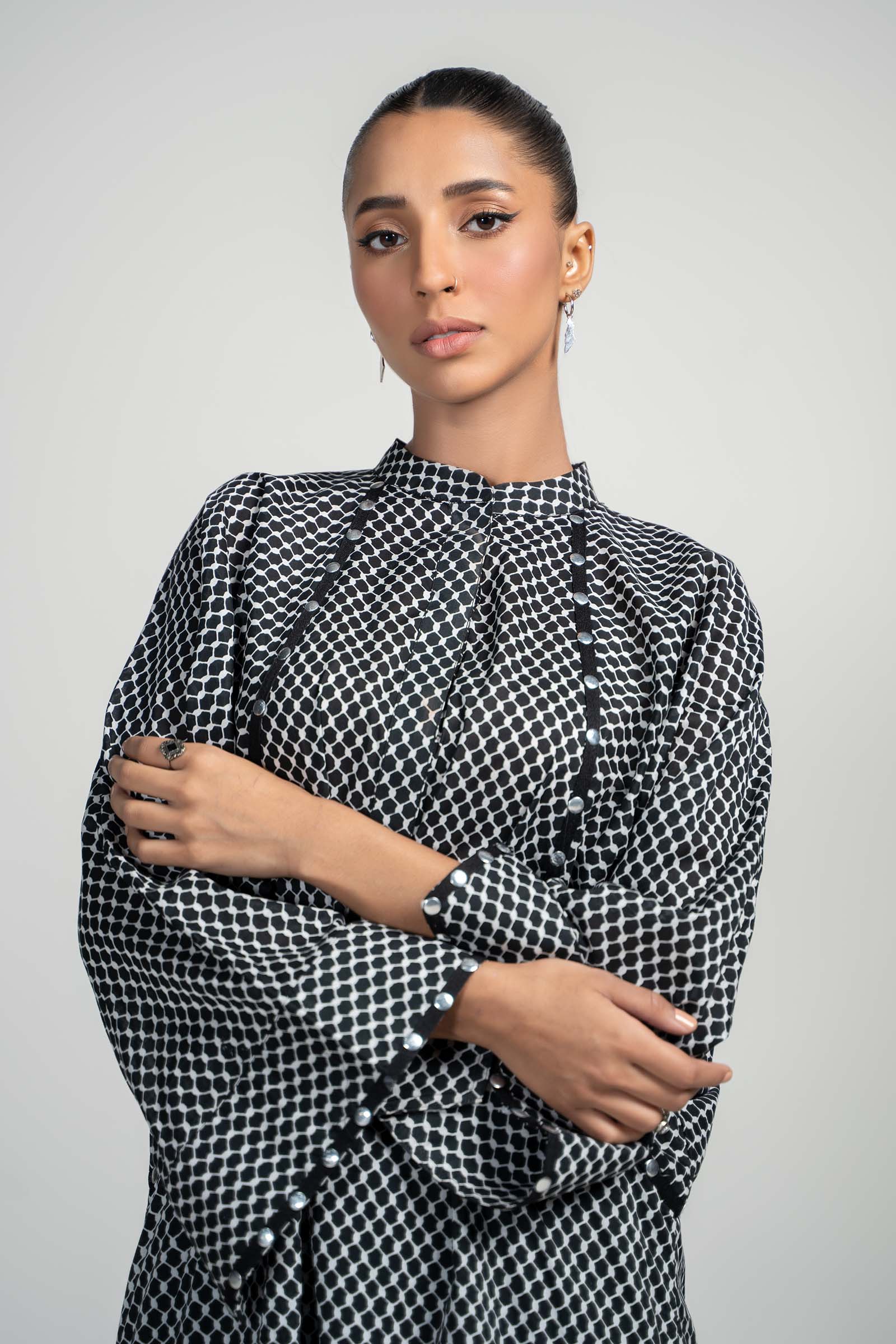 Maria B | Luxury Winter Pret 25 | PS-PF24-05-Black - Official Maria B stockist in UK - Sakeena London