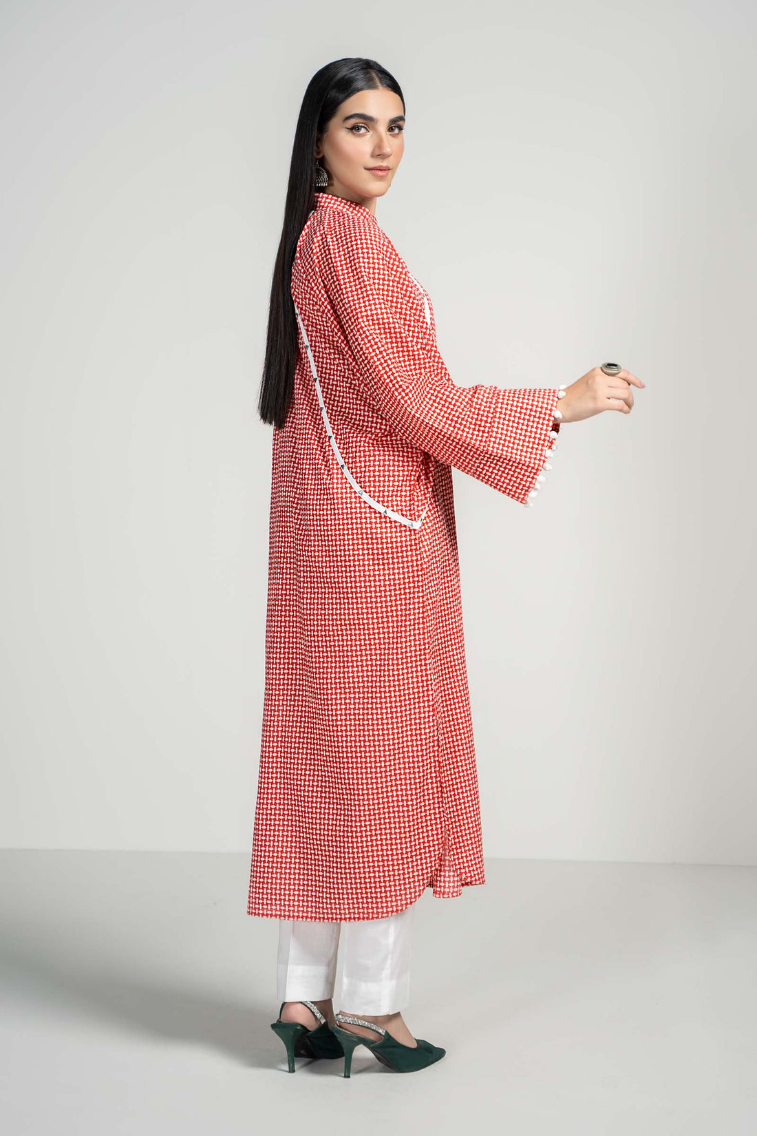 Maria B | Luxury Winter Pret 25 | PS-PF24-09-Red - Official Maria B stockist in UK - Sakeena London