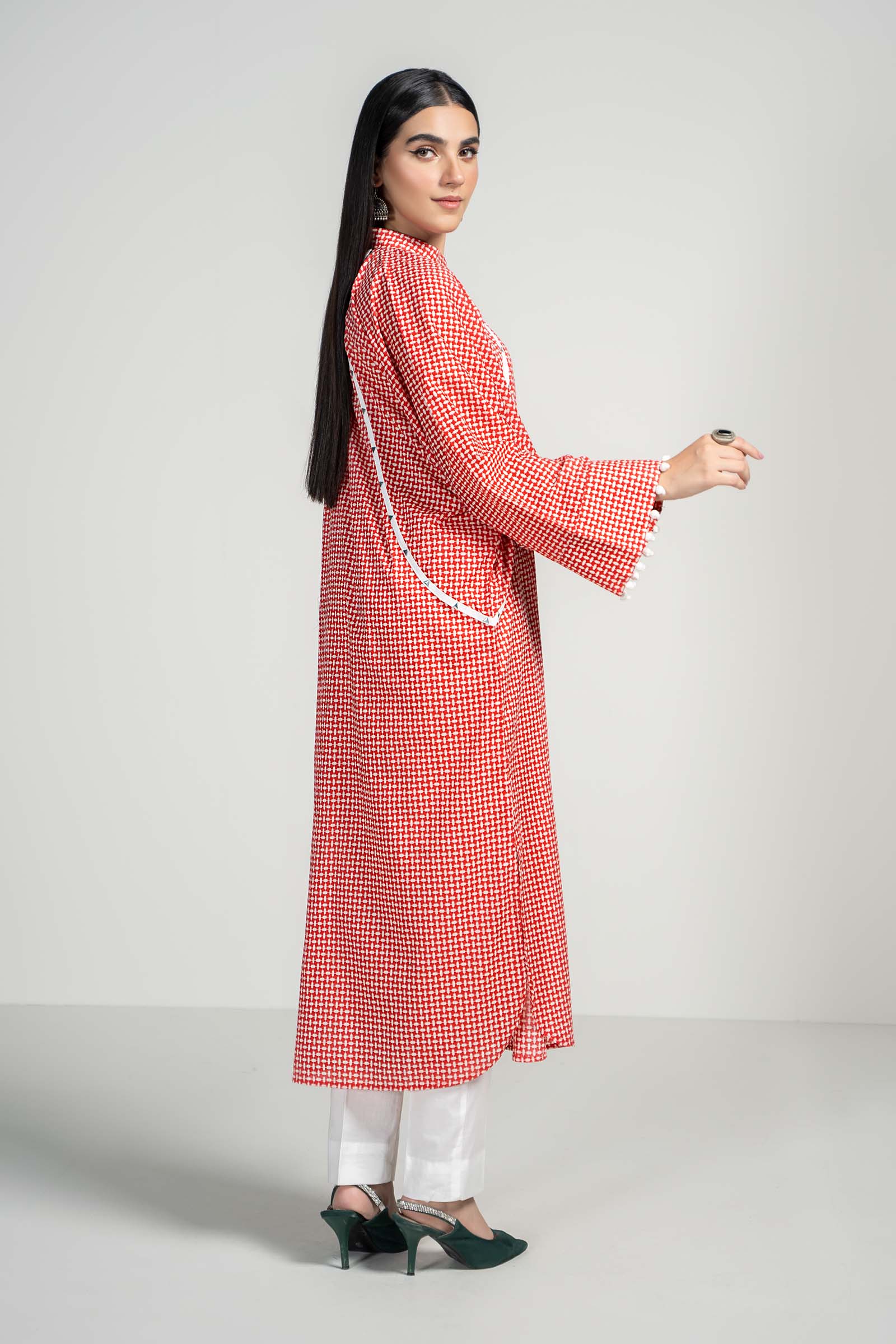 Maria B | Luxury Winter Pret 25 | PS-PF24-09-Red - Official Maria B stockist in UK - Sakeena London