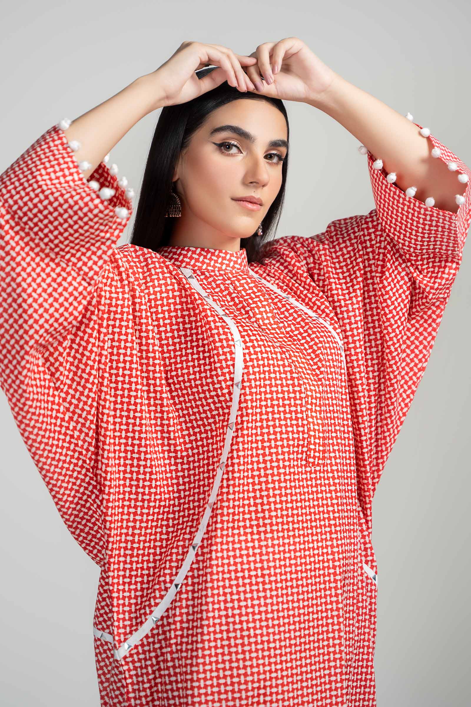 Maria B | Luxury Winter Pret 25 | PS-PF24-09-Red - Official Maria B stockist in UK - Sakeena London