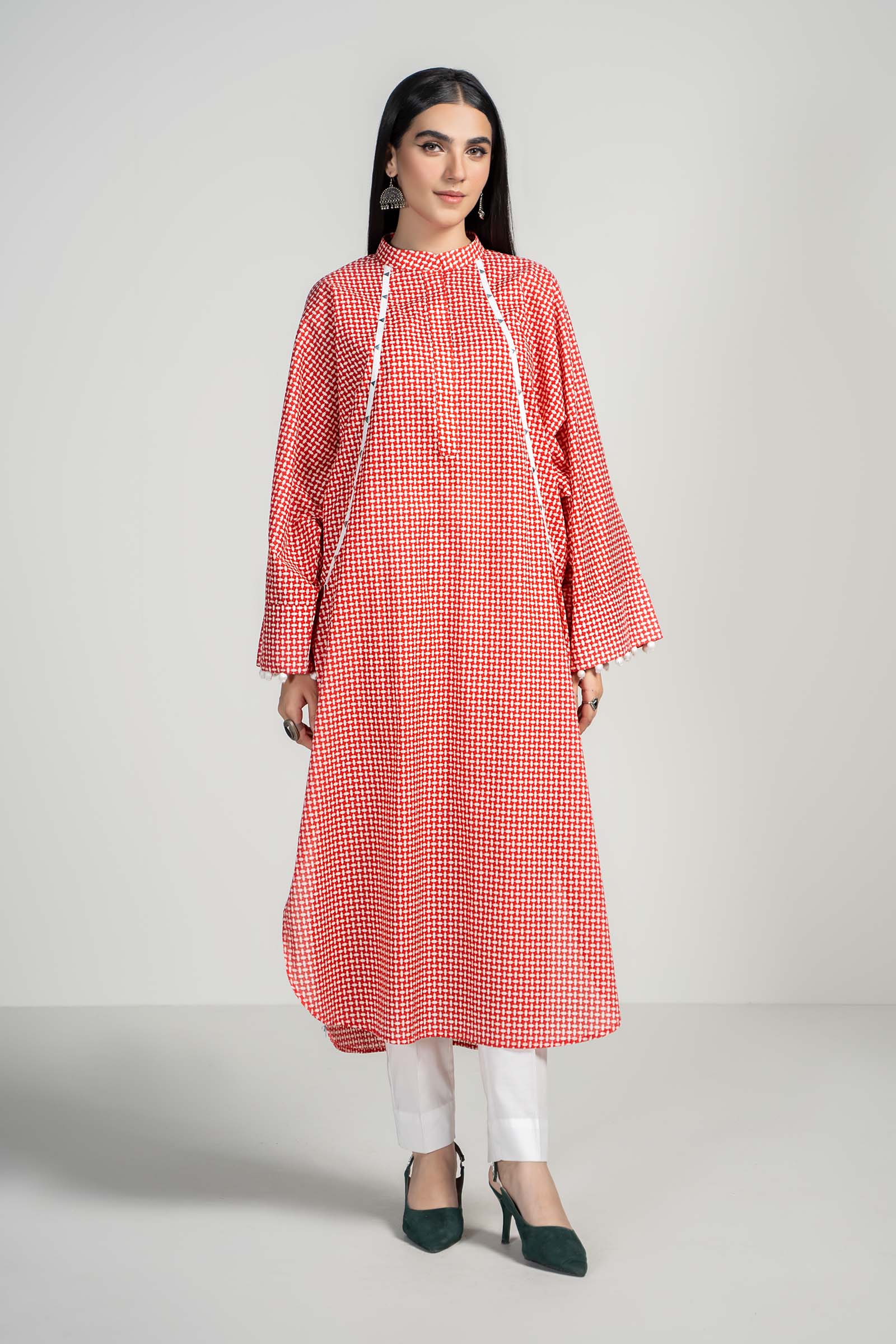 Maria B | Luxury Winter Pret 25 | PS-PF24-09-Red - Official Maria B stockist in UK - Sakeena London