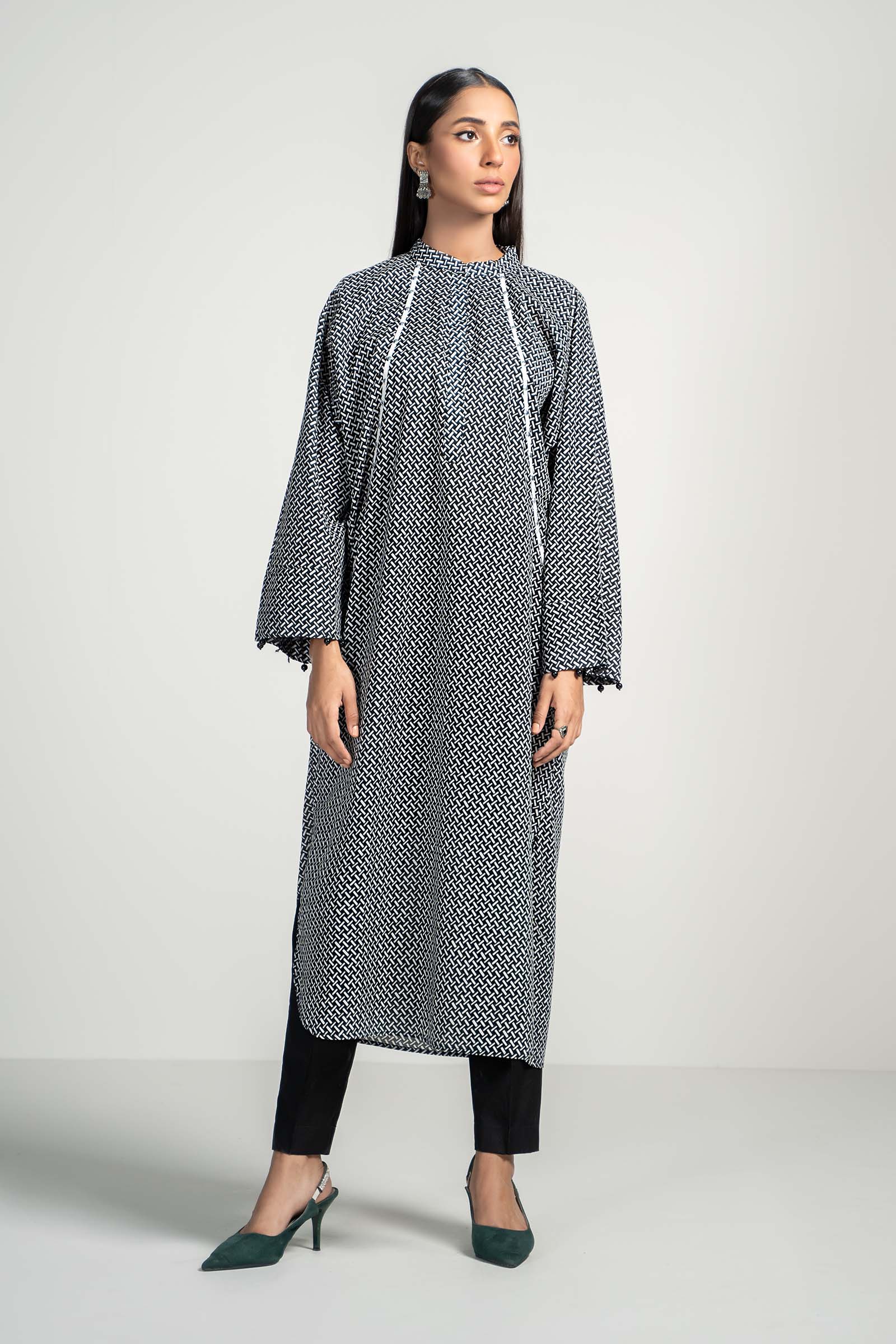 Maria B | Luxury Winter Pret 25 | PS-PF24-09-Black - Official Maria B stockist in UK - Sakeena London