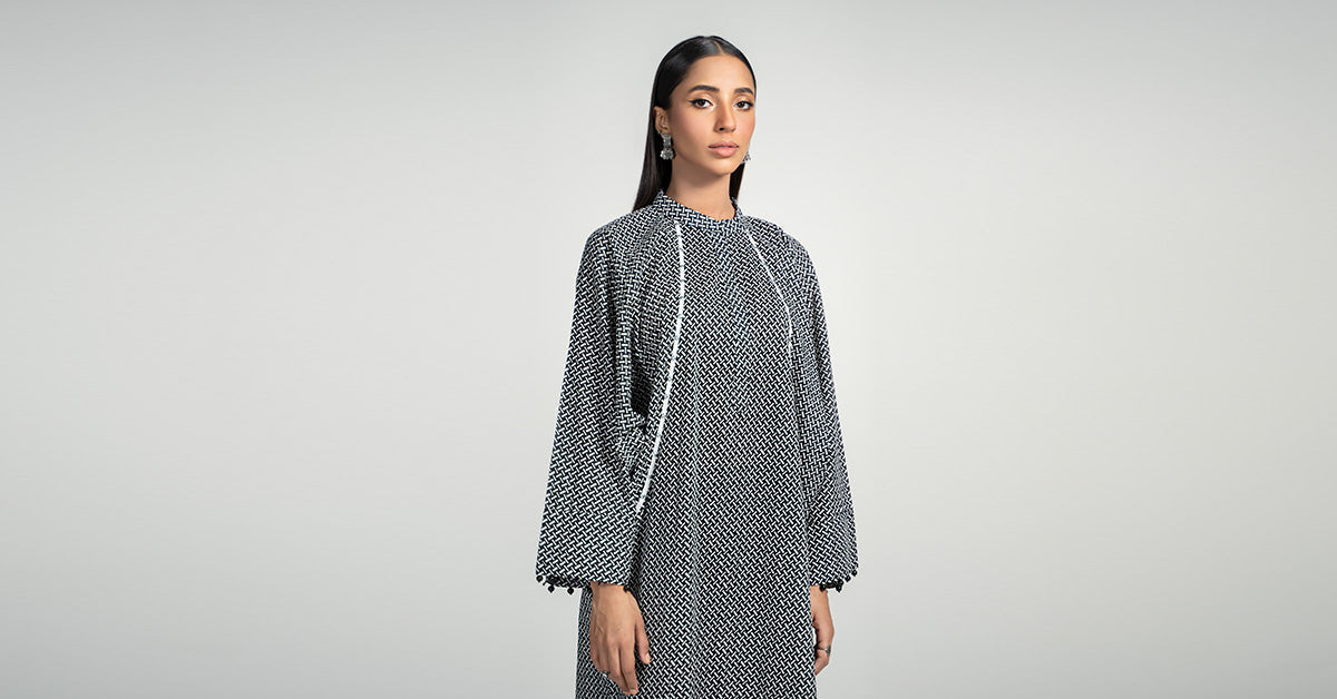 Maria B | Luxury Winter Pret 25 | PS-PF24-09-Black - Official Maria B stockist in UK - Sakeena London