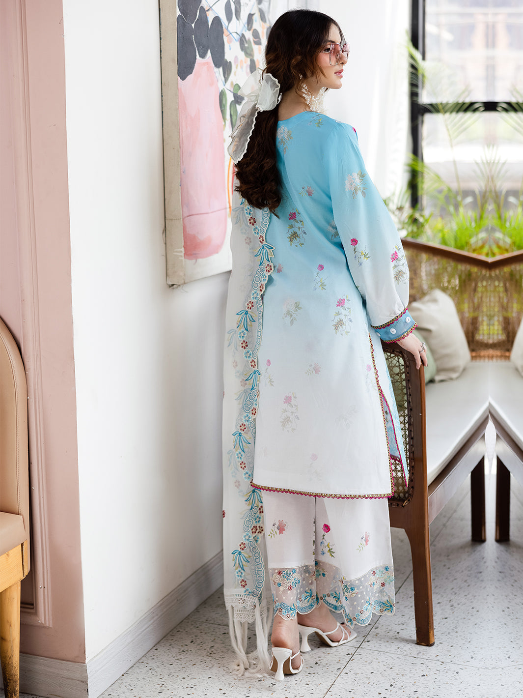 Mahnur | After Hours Luxury Lawn 25 | Pastel Pop - Official Mahnur stockist in UK - Sakeena London