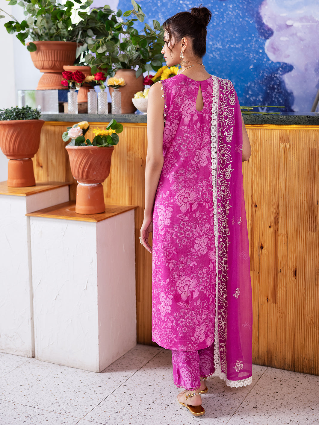 Mahnur | After Hours Luxury Lawn 25 | Peach Bellini - Official Mahnur stockist in UK - Sakeena London