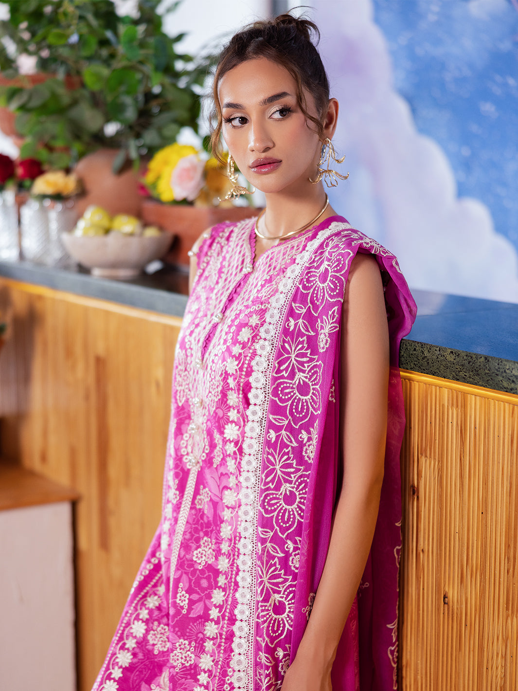 Mahnur | After Hours Luxury Lawn 25 | Peach Bellini - Official Mahnur stockist in UK - Sakeena London