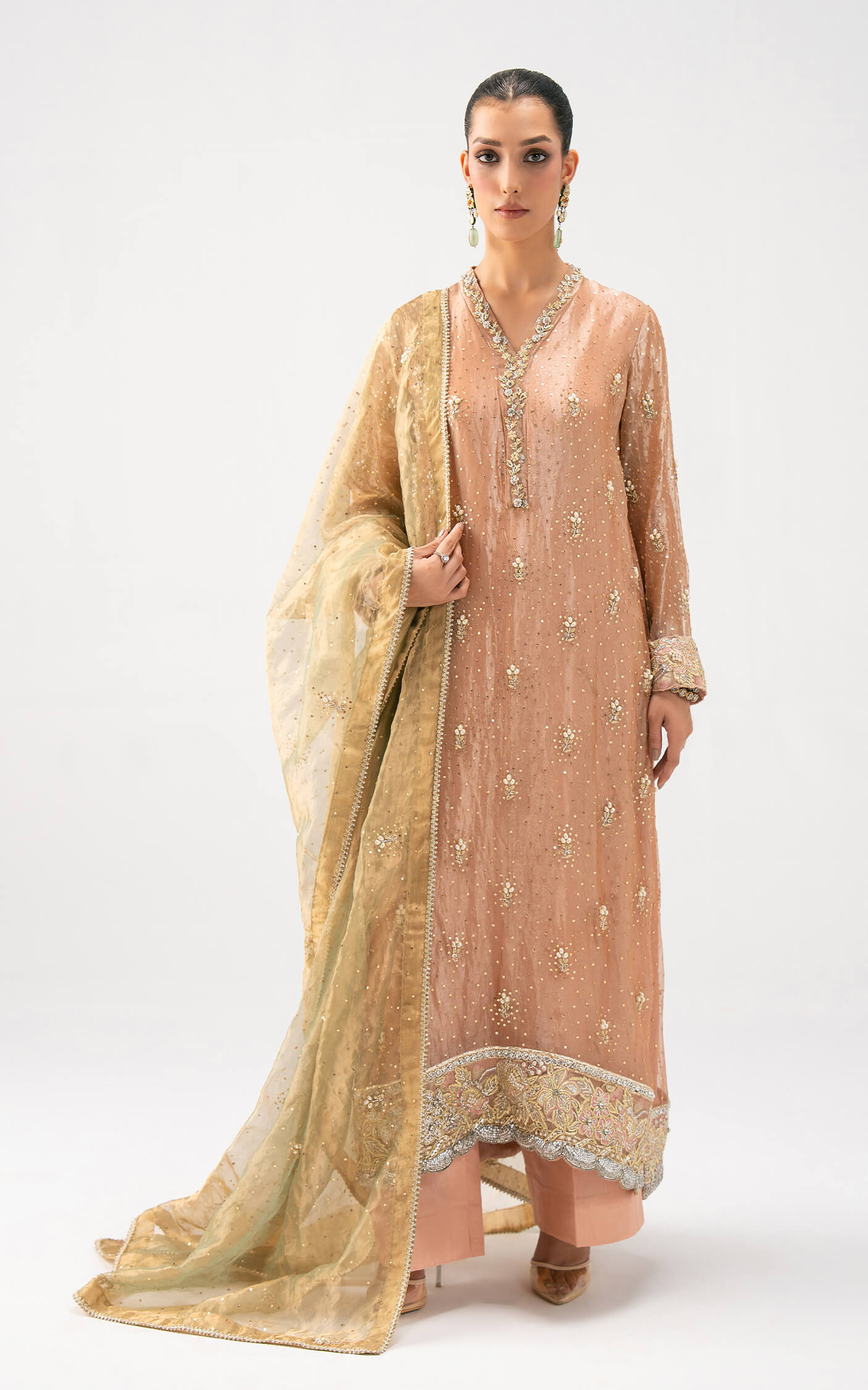 Asifa and Nabeel | Lyle Luxury Formals 25 | Peach Aura - Official Asifa and Nabeel stockist in UK - Sakeena London