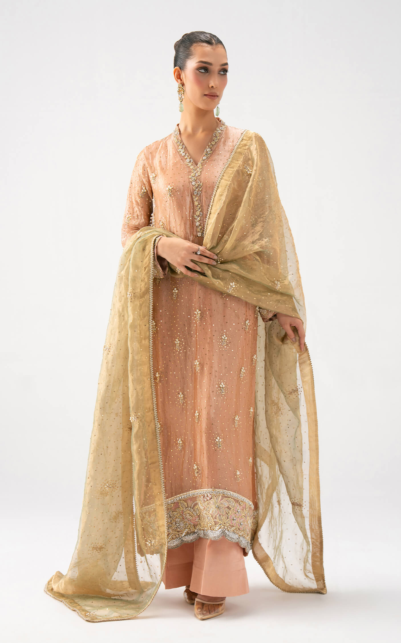 Asifa and Nabeel | Lyle Luxury Formals 25 | Peach Aura - Official Asifa and Nabeel stockist in UK - Sakeena London