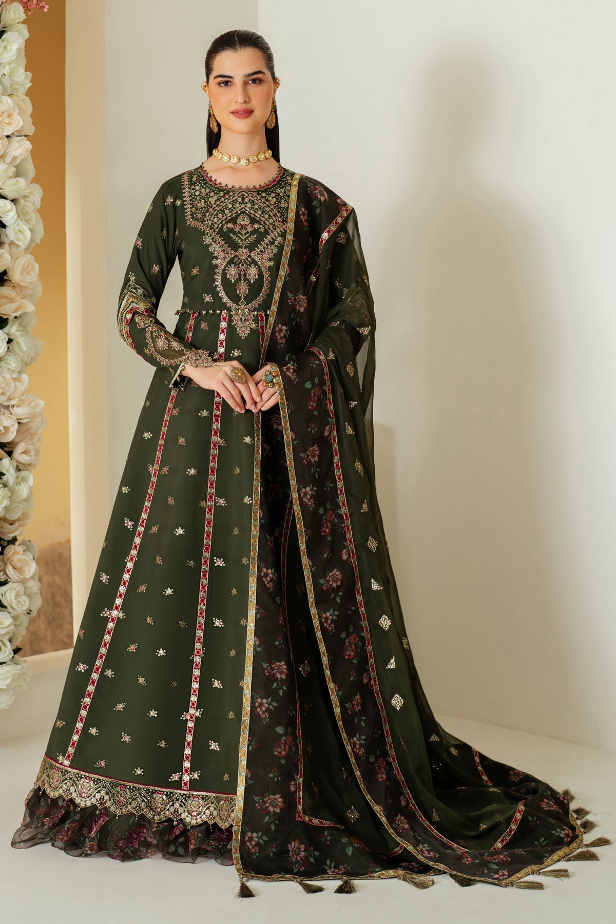 Alizeh | Luxury Raw Silk | AF-RS-03-PINE - Official Alizeh stockist in UK - Sakeena London