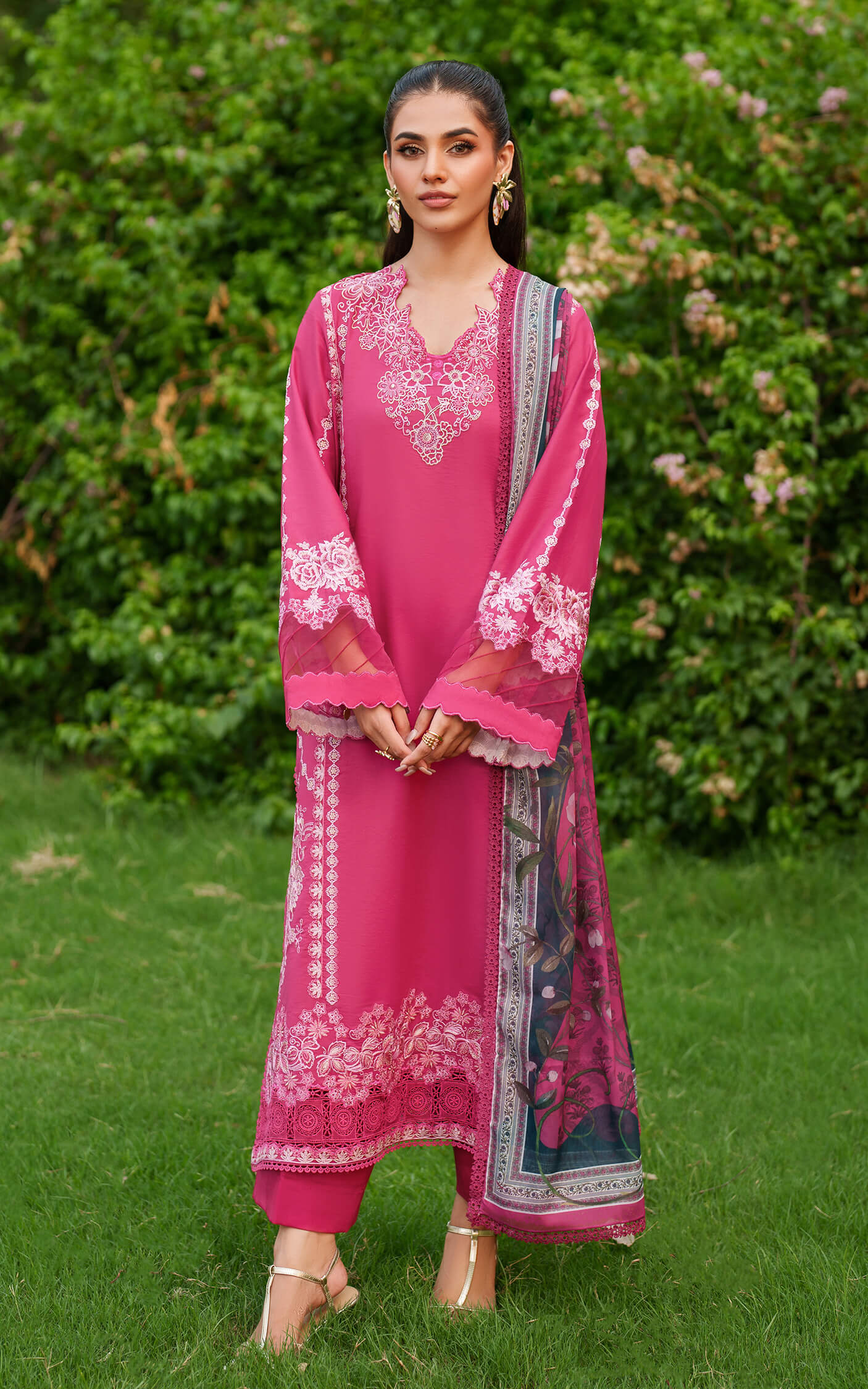Asifa and Nabeel | Eden Cambric 25 | Pink Reverie ECU25-06 - Official Asifa and Nabeel stockist in UK - Sakeena London