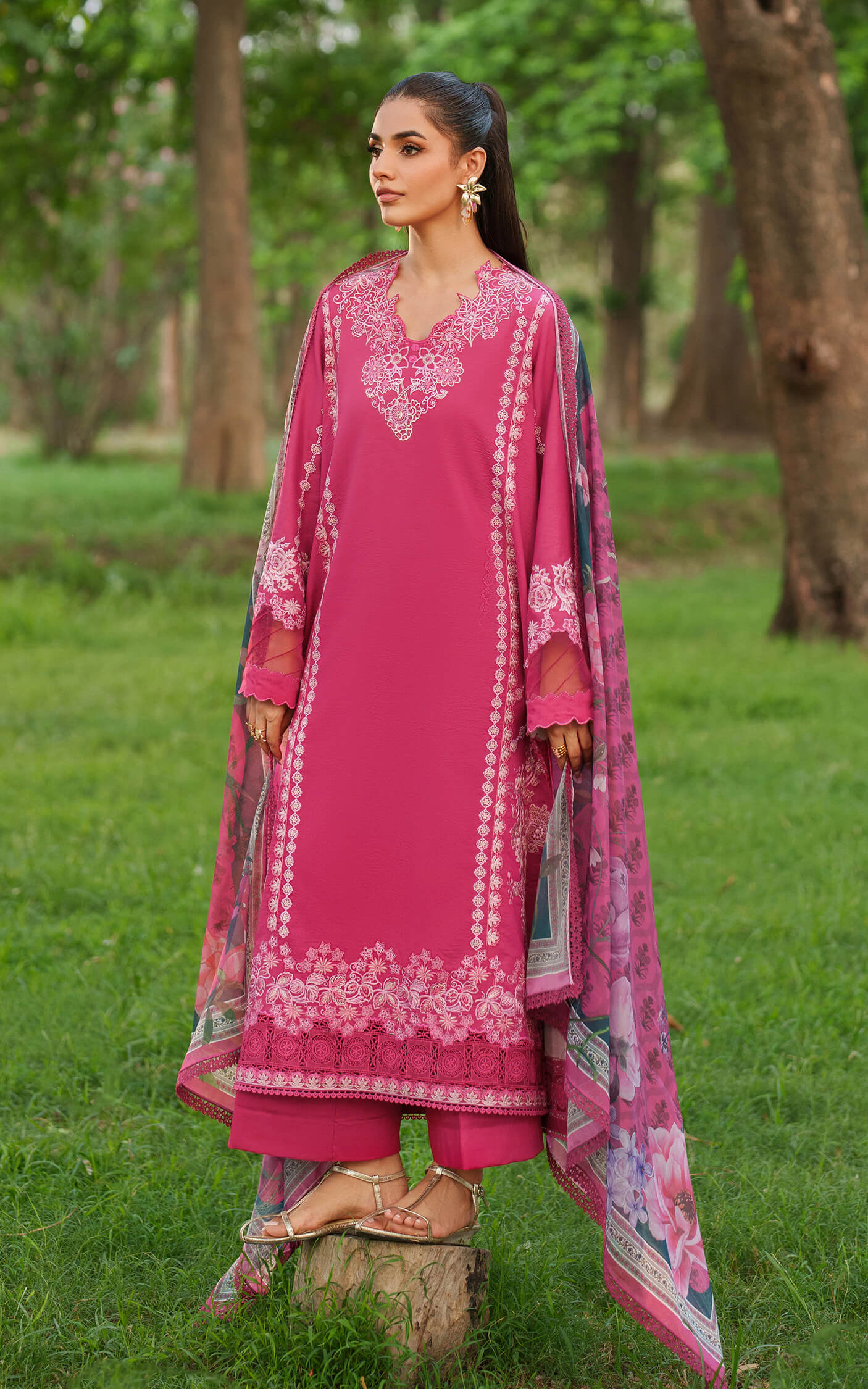 Asifa and Nabeel | Eden Cambric 25 | Pink Reverie ECU25-06 - Official Asifa and Nabeel stockist in UK - Sakeena London