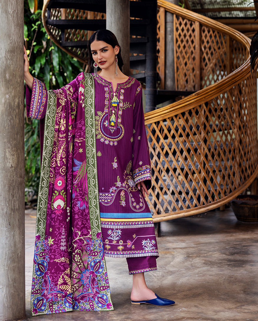 Mushq | Hemline Karandi | Plum Swirl - Official Mushq stockist in UK - Sakeena London