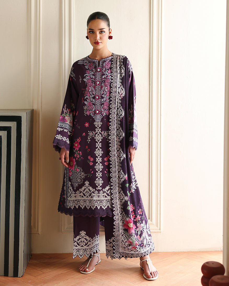 Roheenaz | Eclat Garden Printed Lawn | Poppy bloom