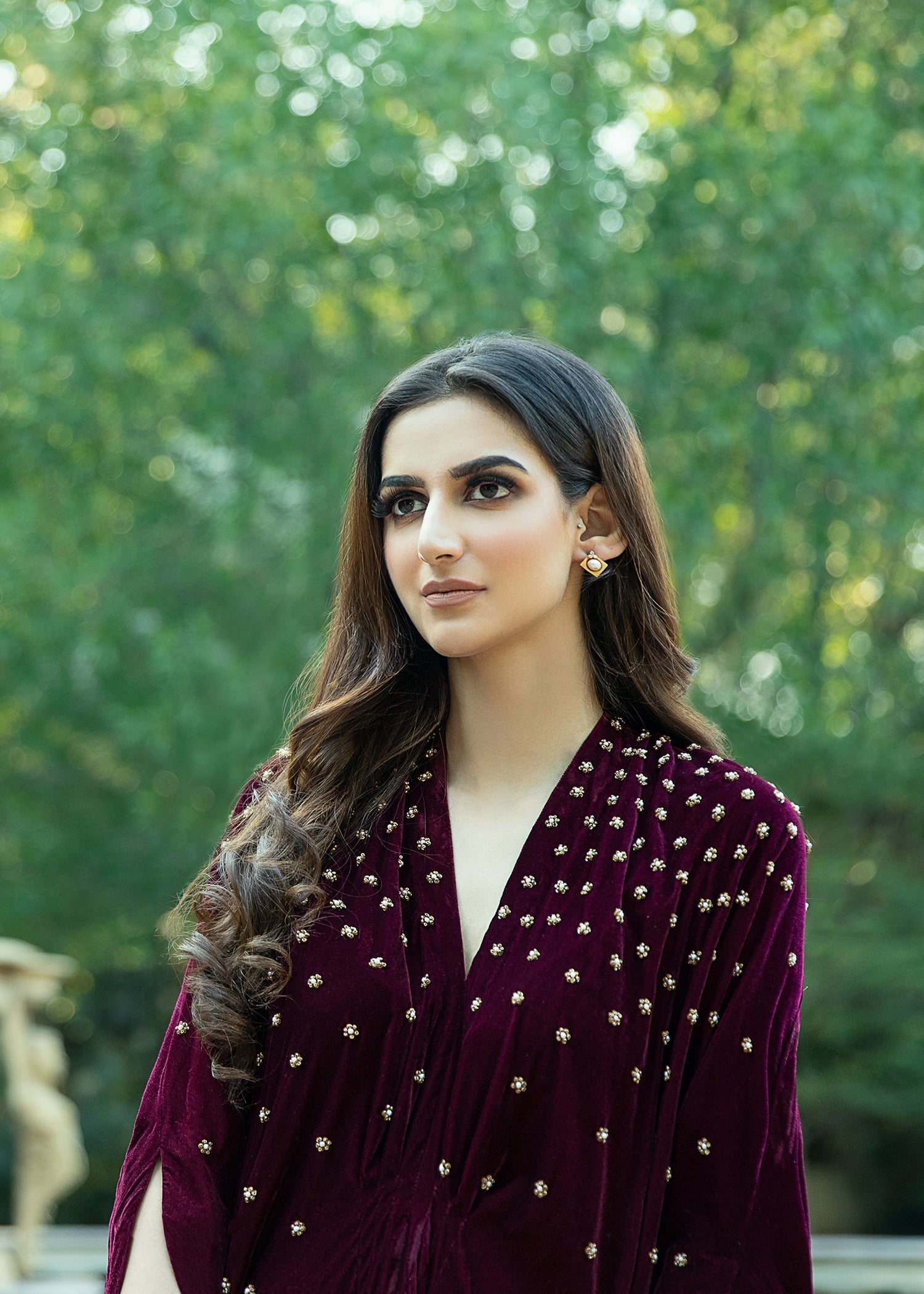 Purple Haze | Velvet Formals | Burgendy Velvet Kaftan - Official Purple Haze stockist in UK - Sakeena London