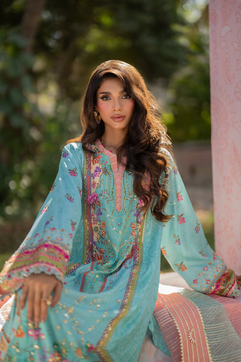 Qalamkar | Luxe Silk | UA-06 SARA - Official Qalamkar stockist in UK - Sakeena London