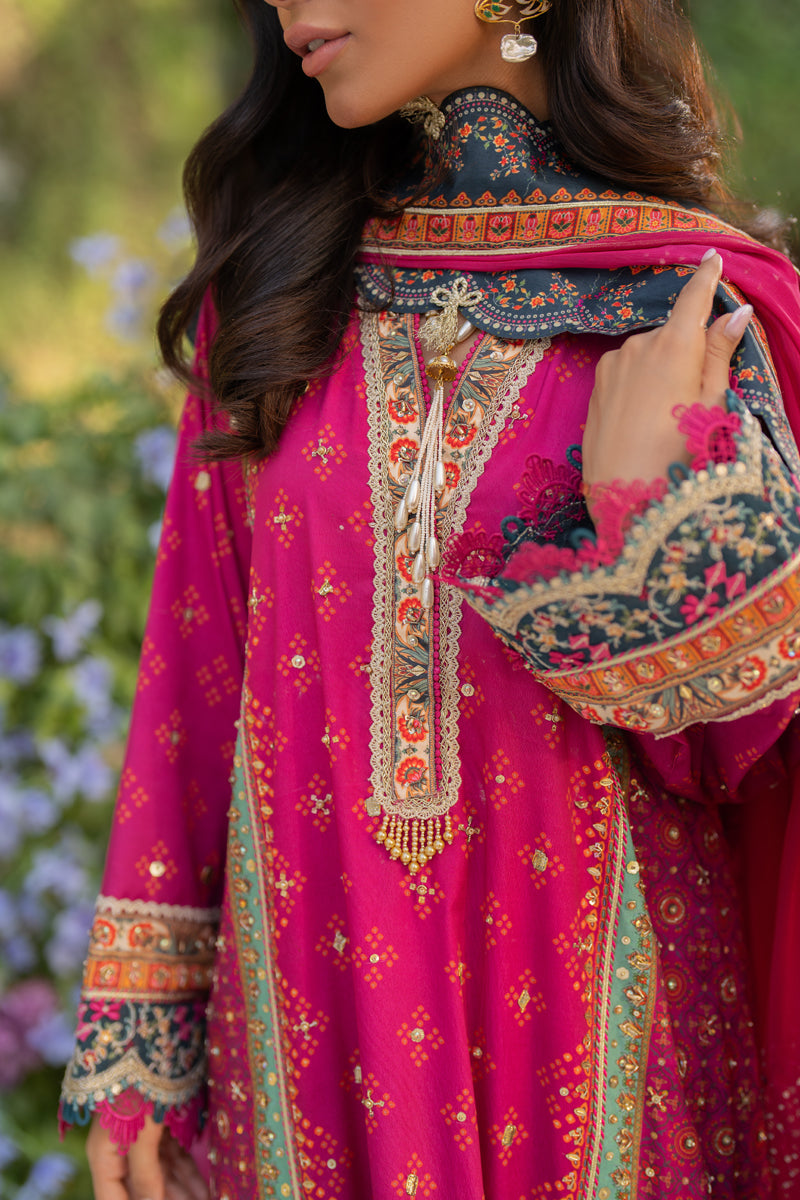 Qalamkar | Luxe Silk | UA-01 ELIA - Official Qalamkar stockist in UK - Sakeena London